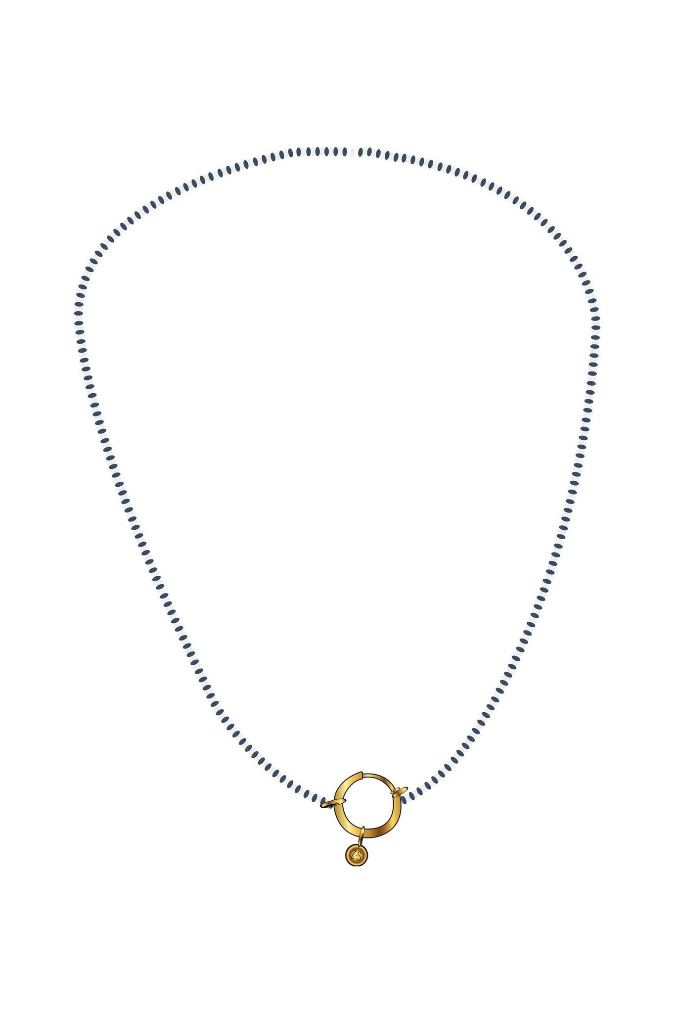 Zusss | Ketting streep kraaltjes wit/blauw