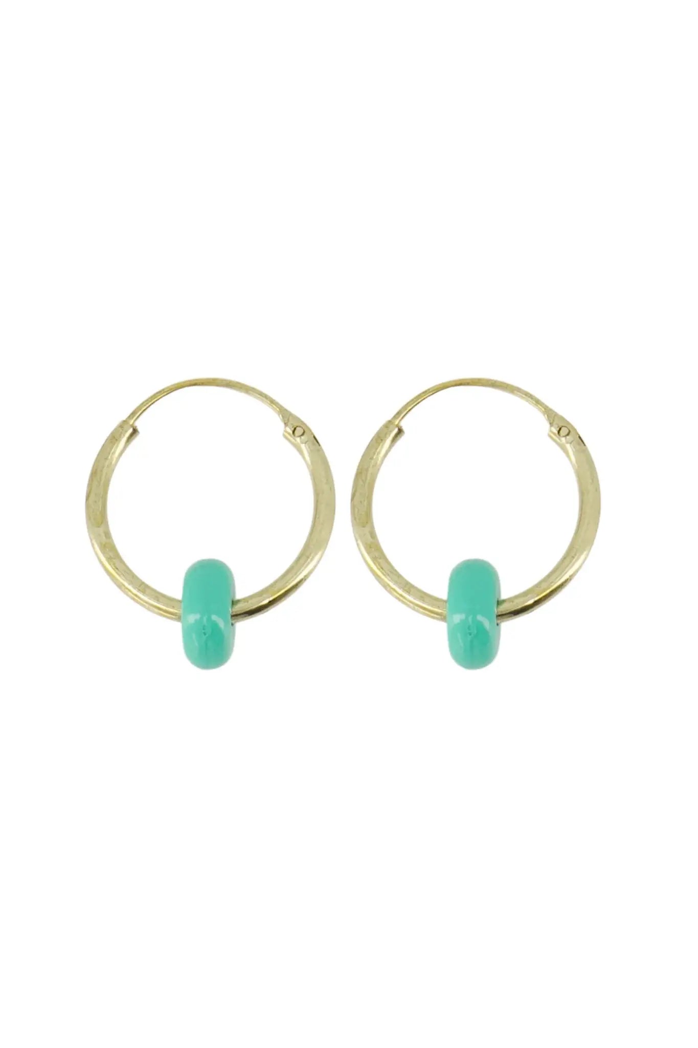 Zusss | Oorbellen met rondje turquoise