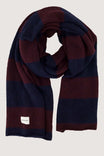 Zusss | Gestreepte sjaal donkerblauw / bordeaux