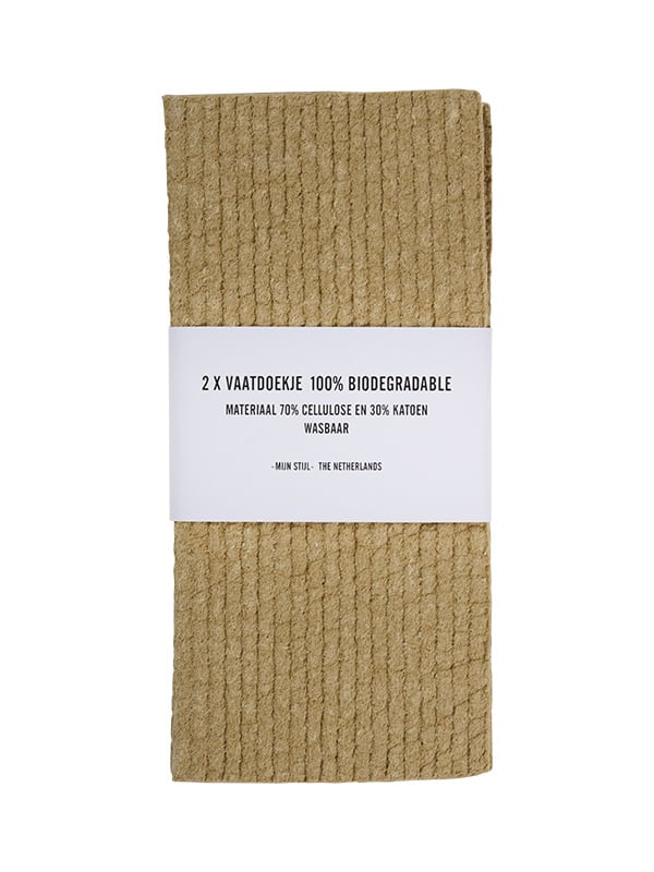 Mijn Stijl | Vaatdoekjes biodegradable per 2 donker beige