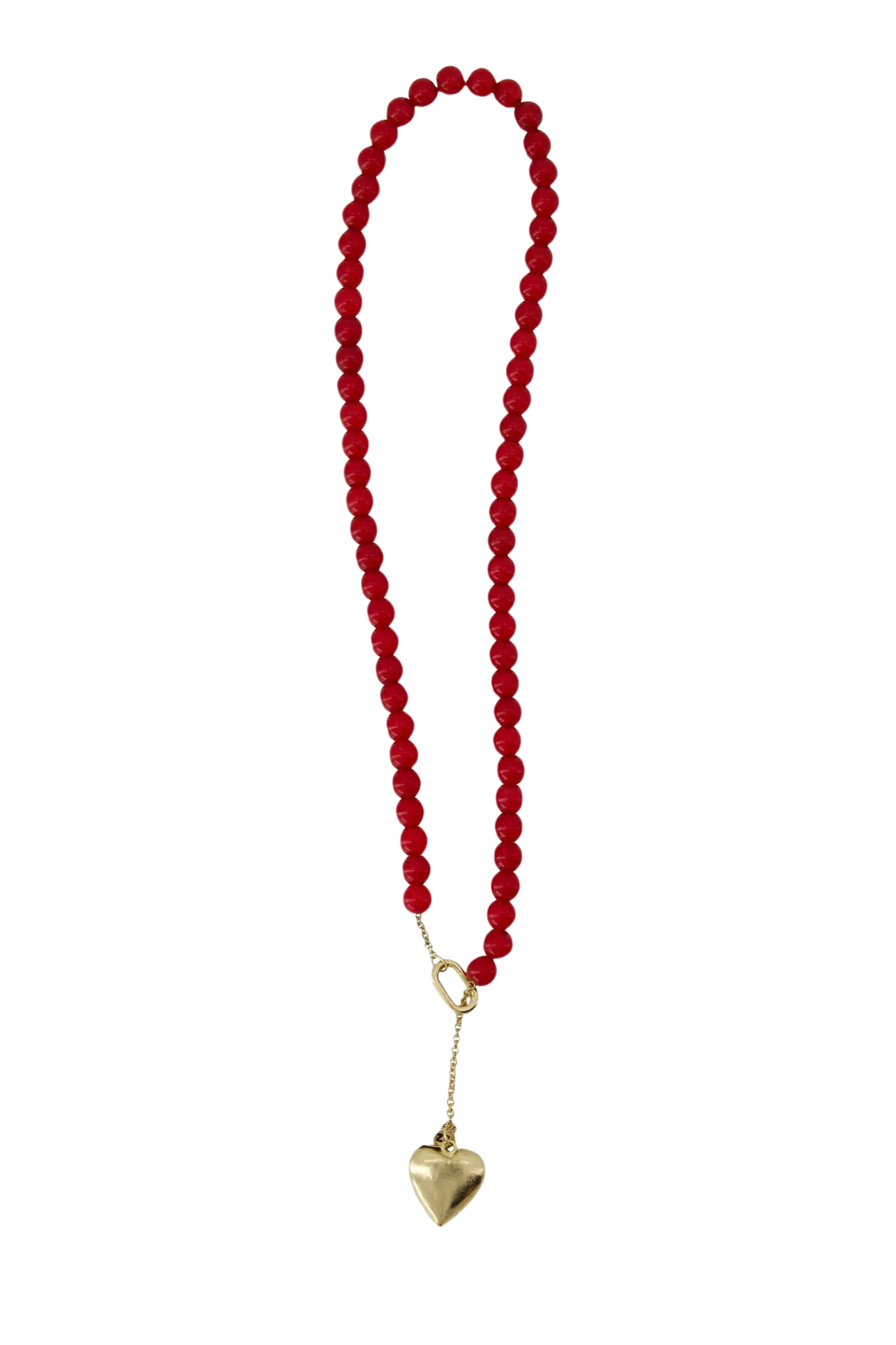 Zusss | Ketting van kralen met hart rood