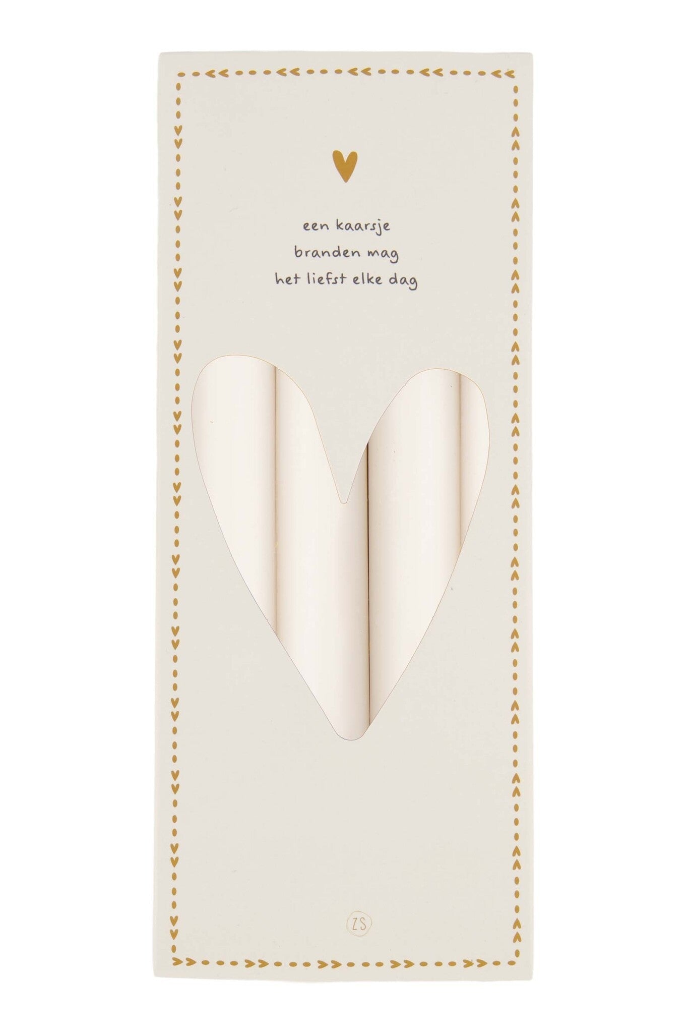 Zusss | Set van 4 rustieke kaarsen 20cm off white