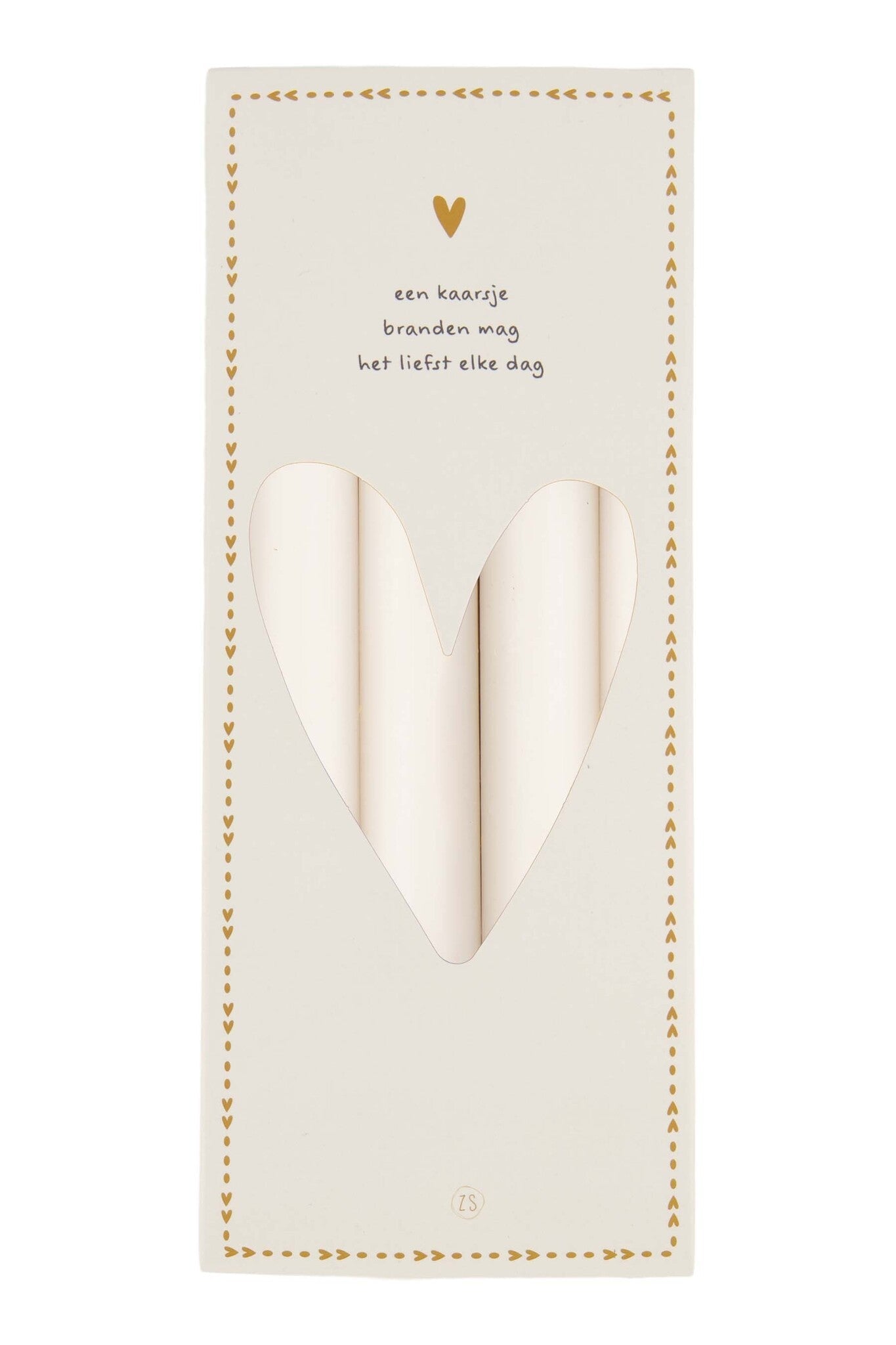 Zusss | Set van 4 rustieke kaarsen 20cm off white