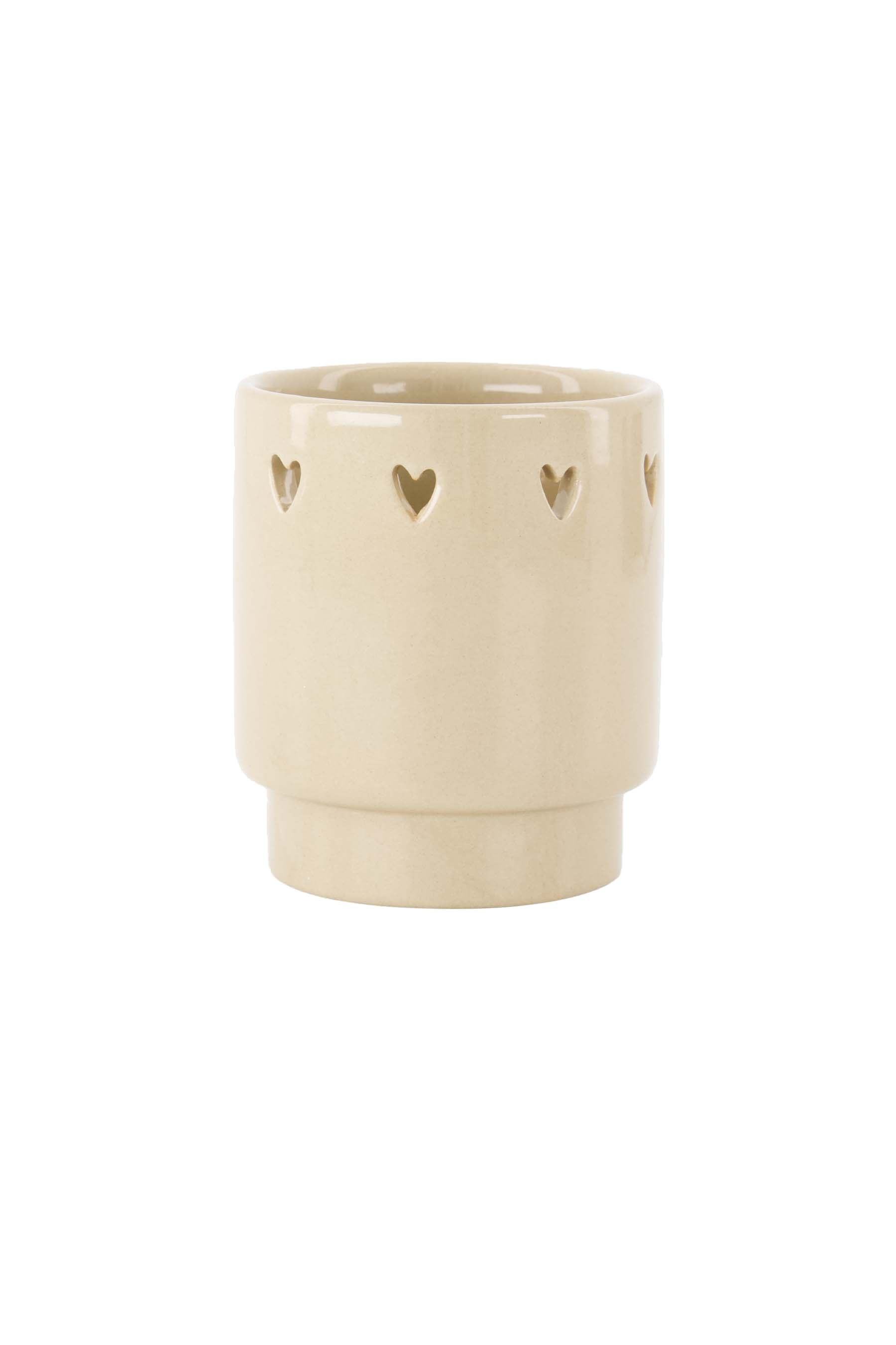 Zusss | Tealight holder ceramic hearts sand