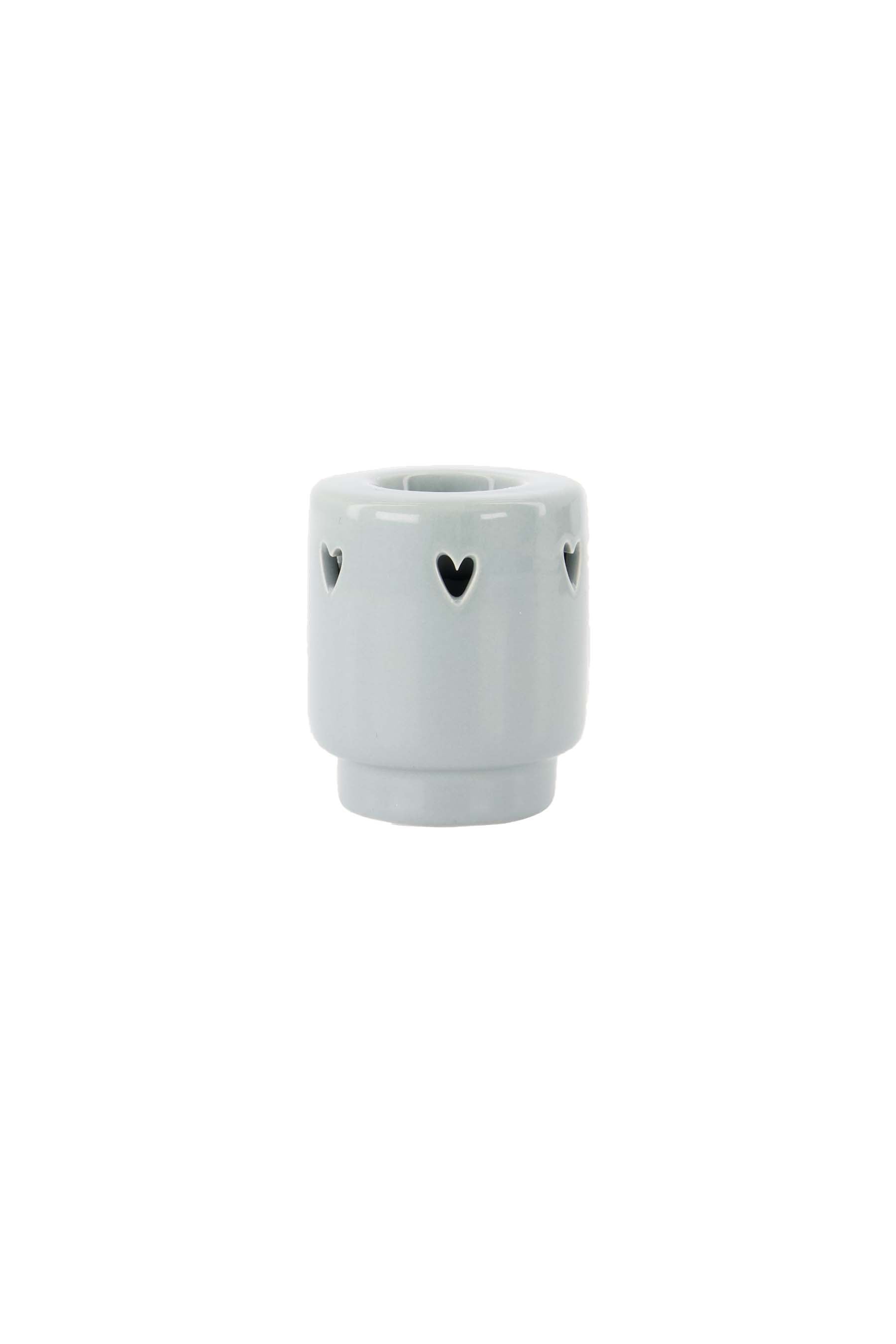 Zusss | Candle holder ceramic hearts ash blue