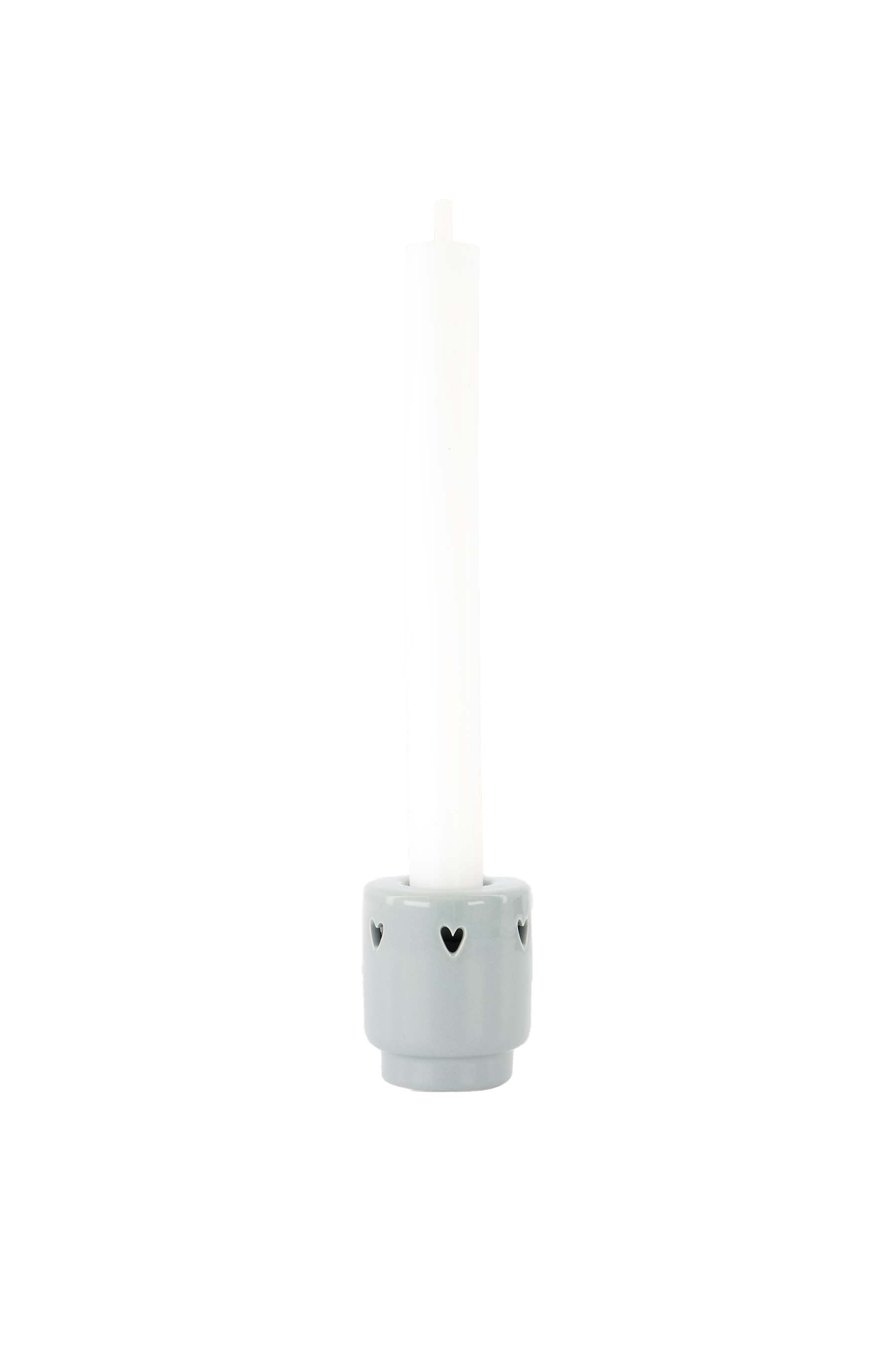 Zusss | Candle holder ceramic hearts ash blue