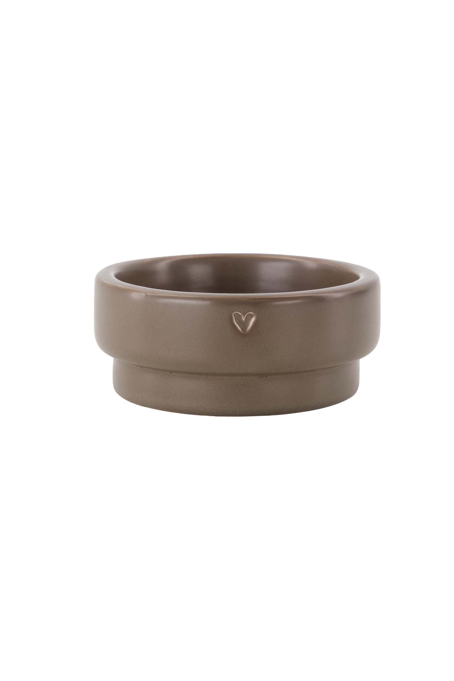 Zusss | Candle holder pillar candle heart dark brown