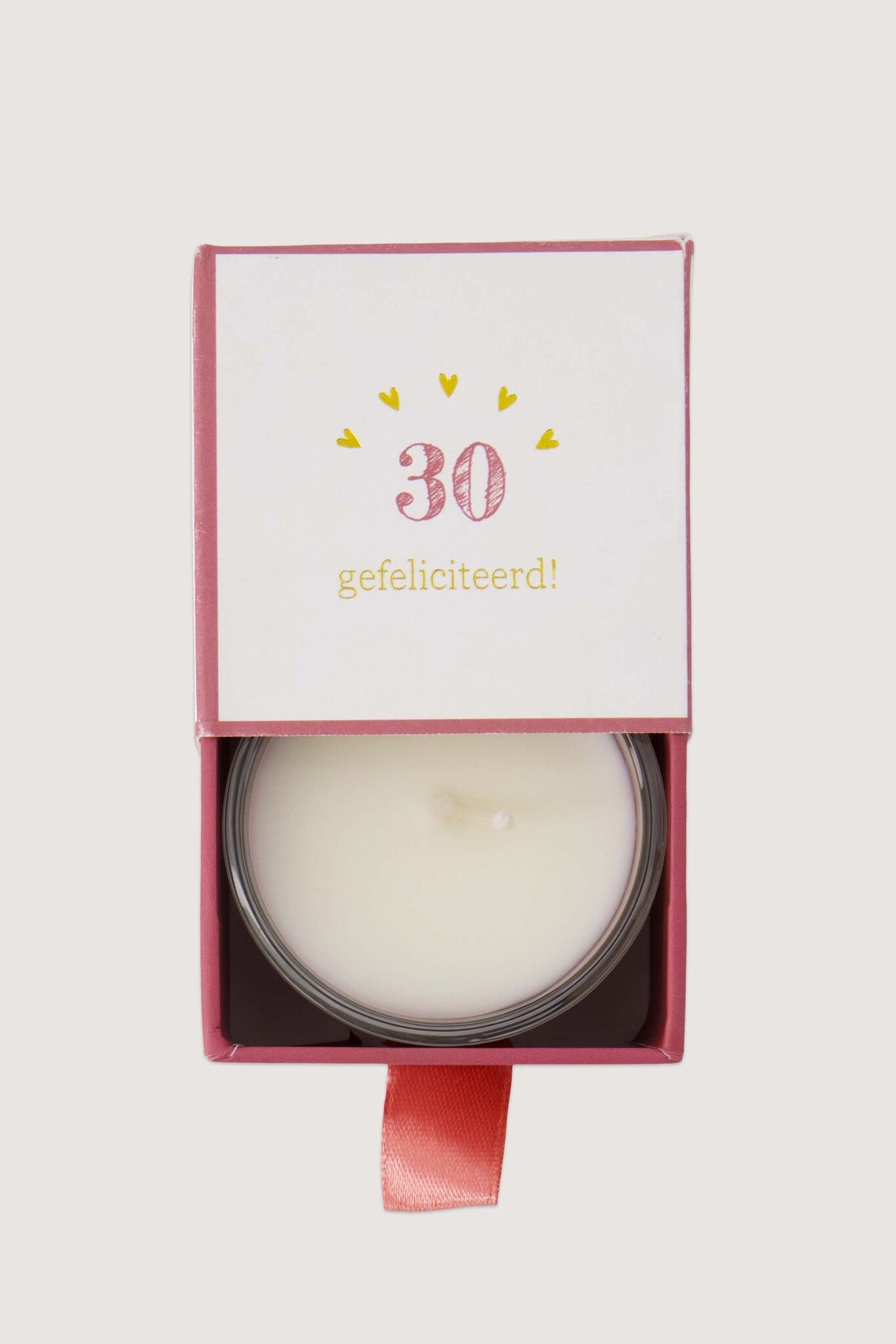 Zusss | Geurkaars glas in doosje 30 gefeliciteerd wit/roze wit / roze