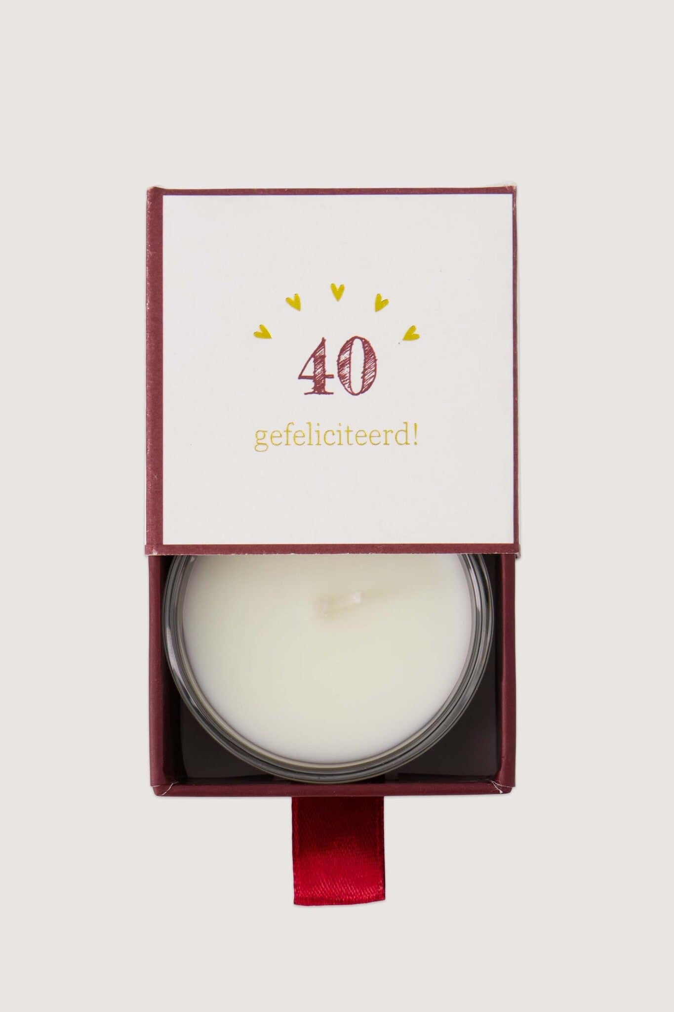 Zusss | Geurkaars glas in doosje 40 gefeliciteerd wit/port wit / port