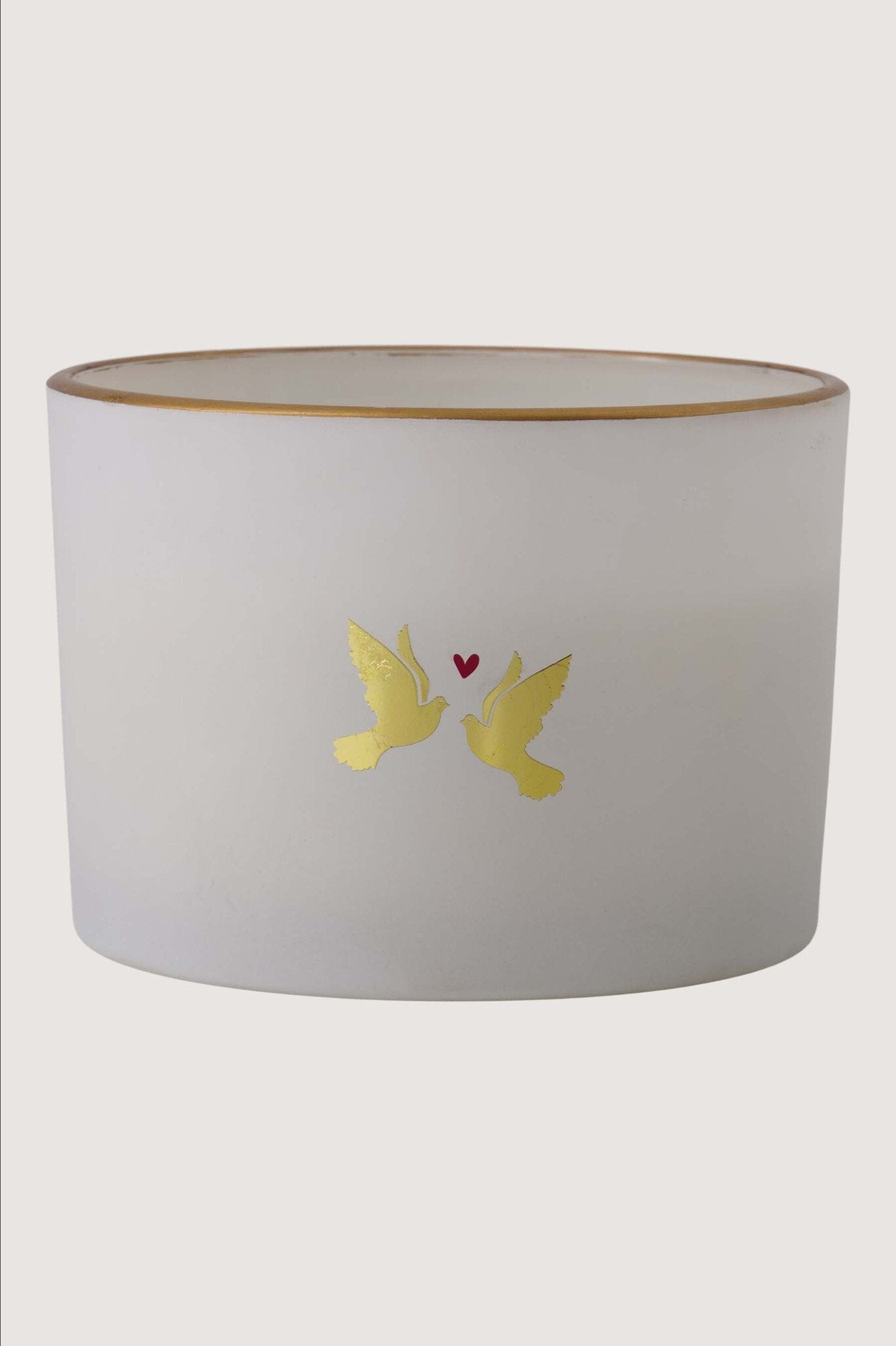 Zusss | Geurkaars glas lovebirds wit / goud