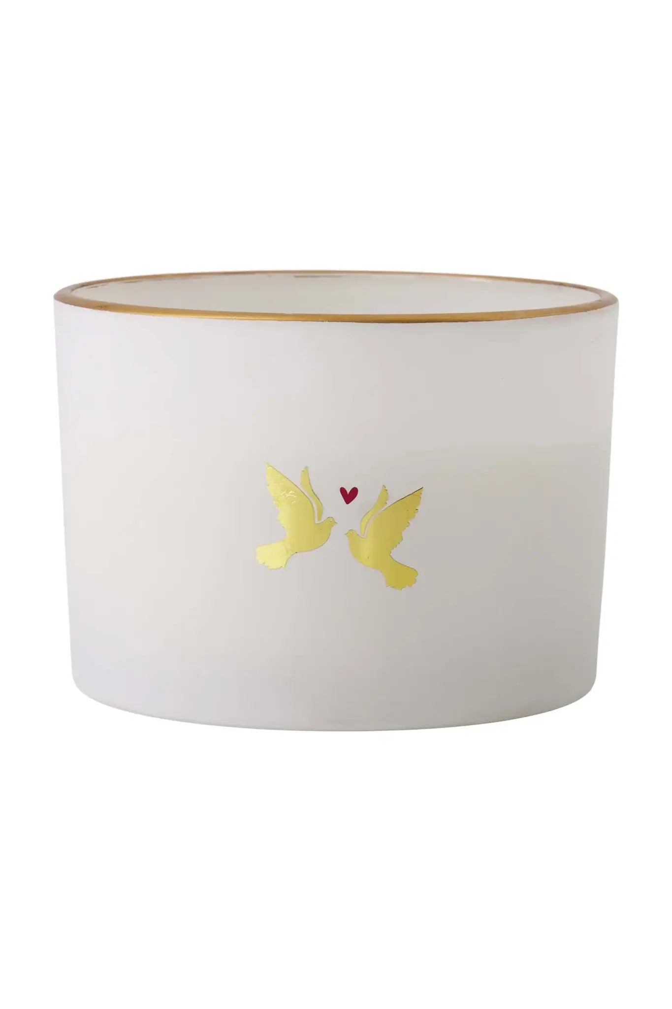 Zusss | Geurkaars glas lovebirds wit / goud