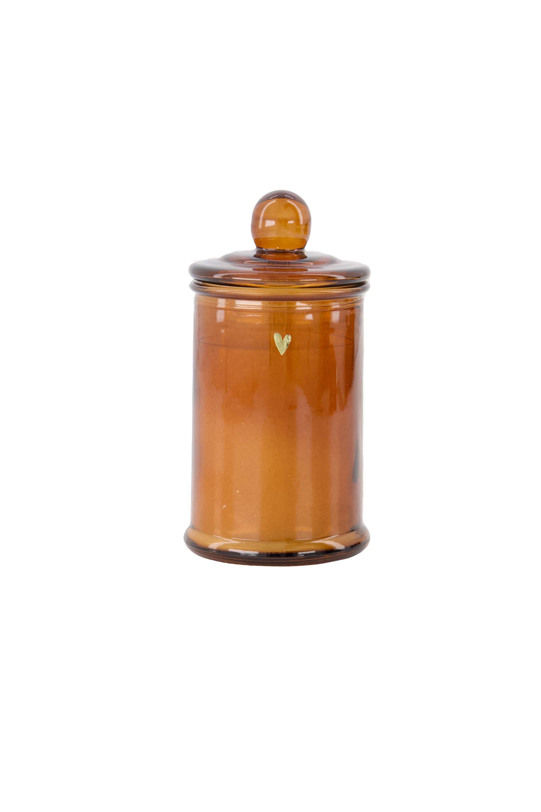 Zusss | Scented candle glass with lid heart camel
