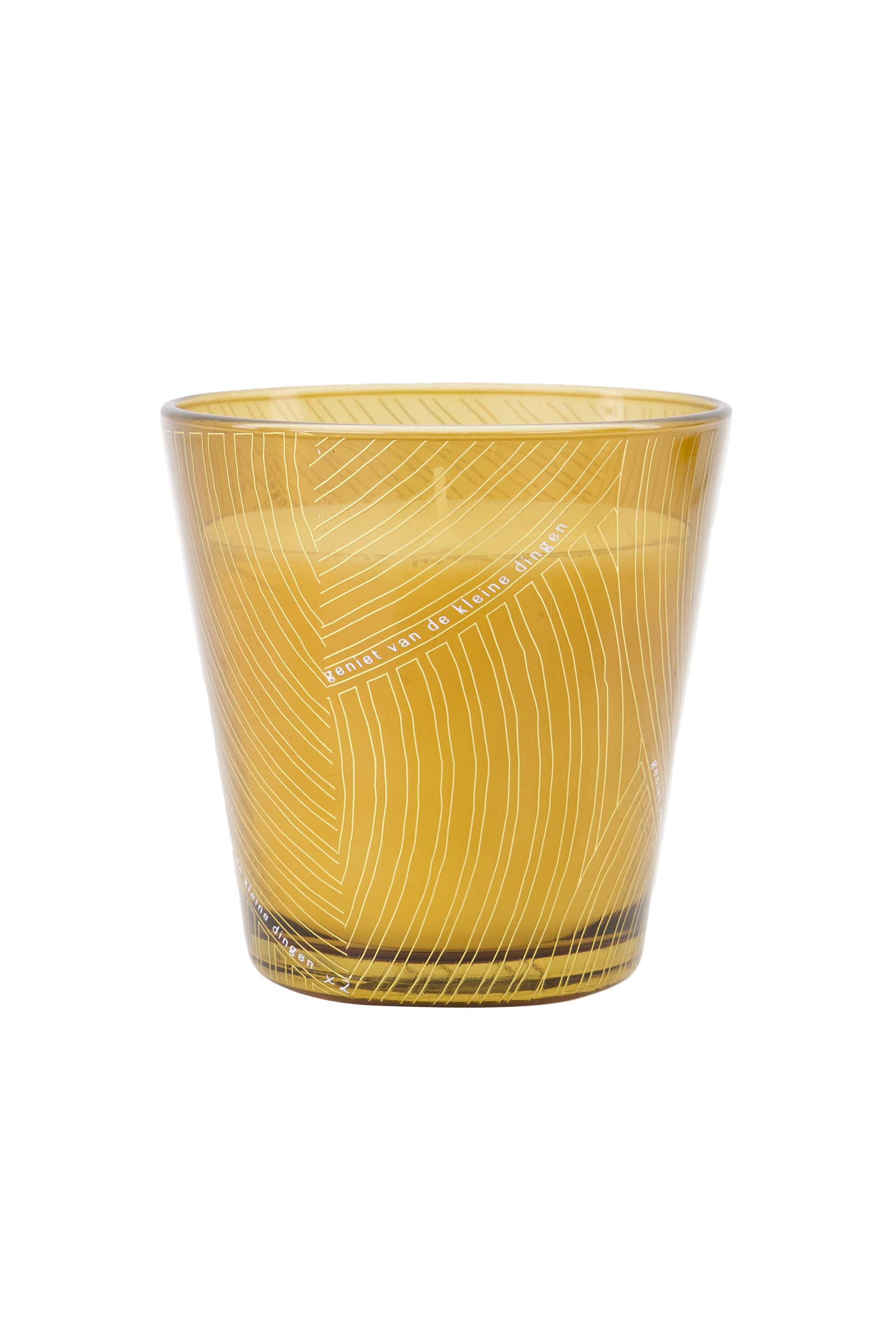 Zusss | Scented candle glass braided pattern geniet gold