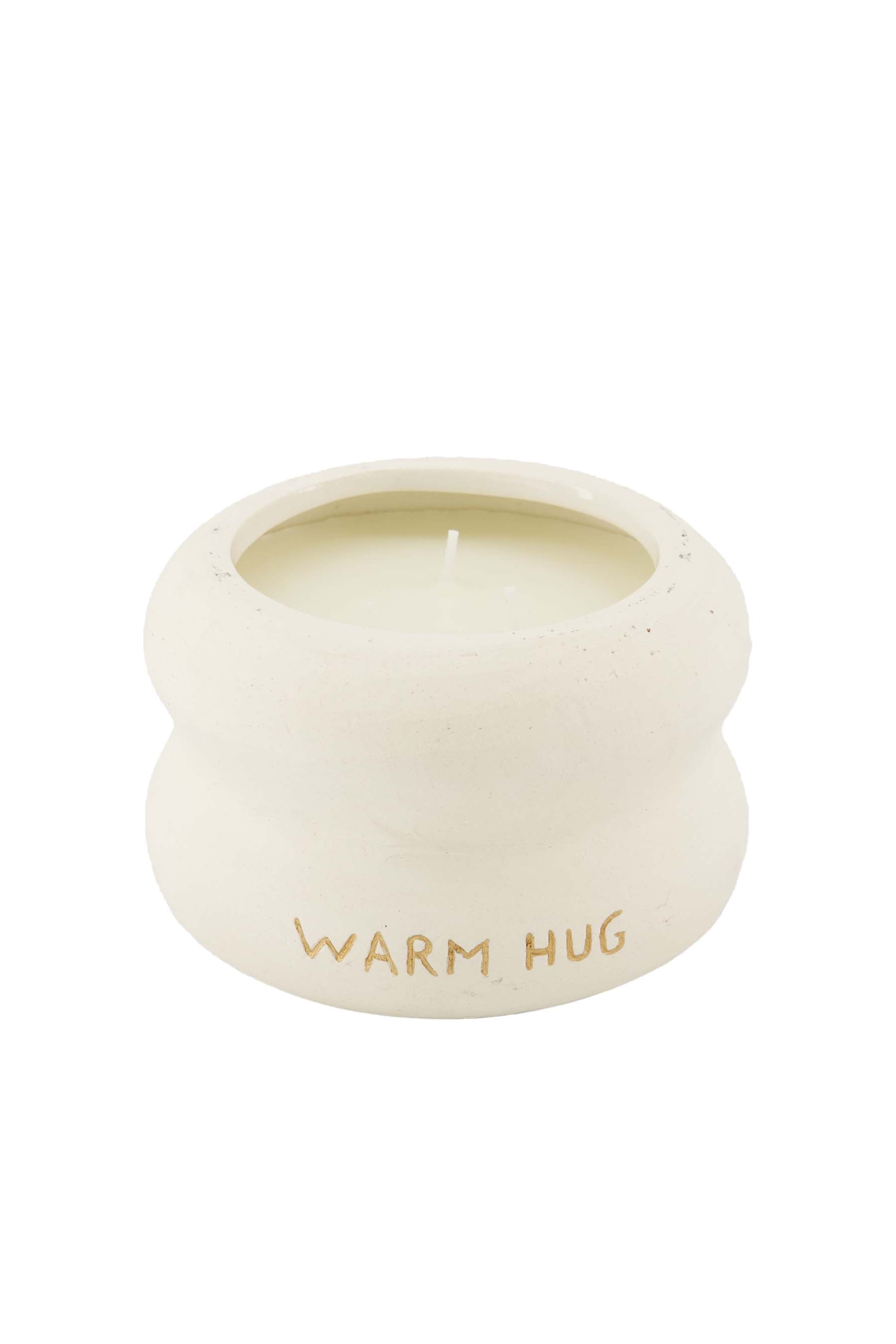 Zusss | Scented candle ceramic warm hug white / gold