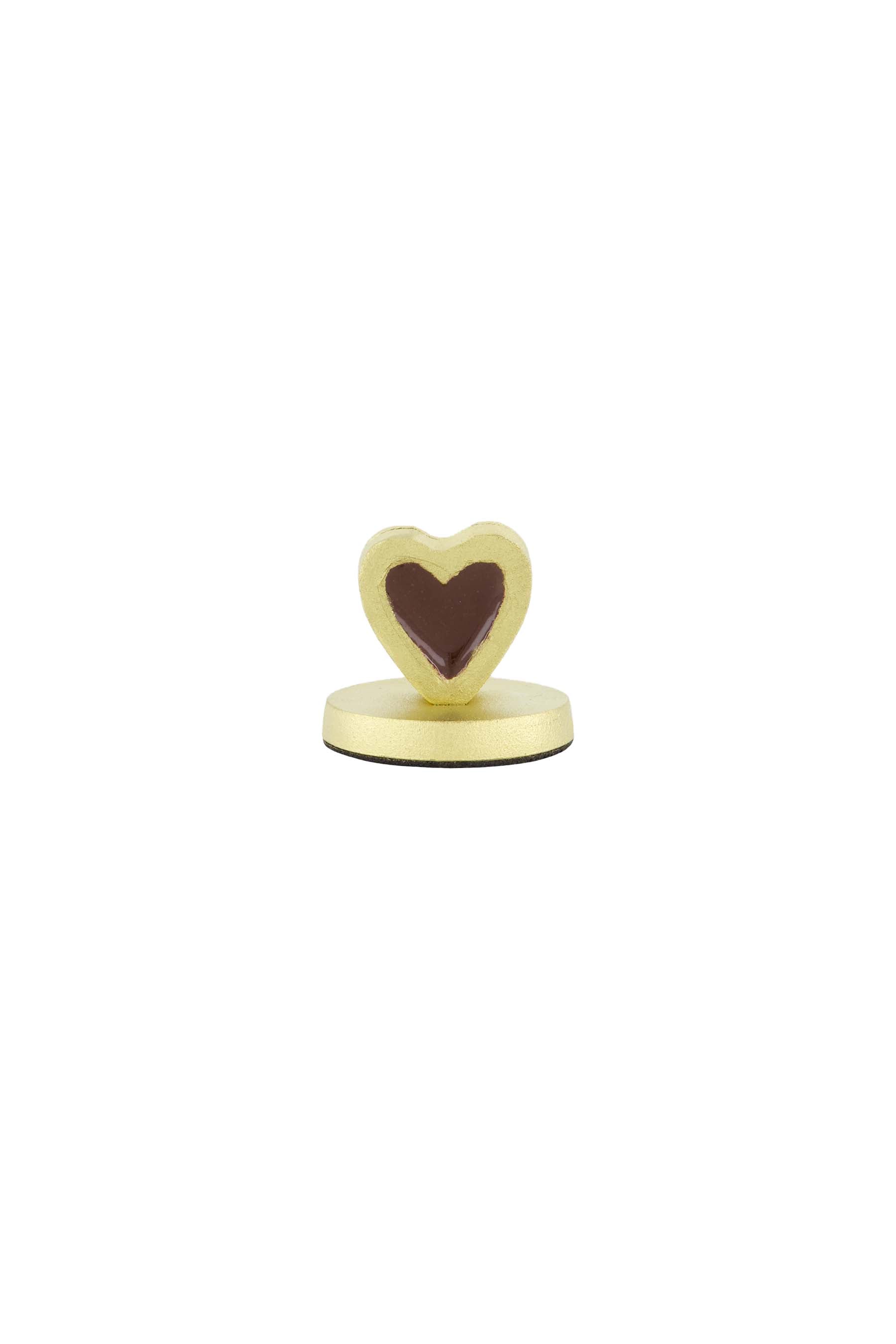 Zusss | Card stand metal heart shape dark brown