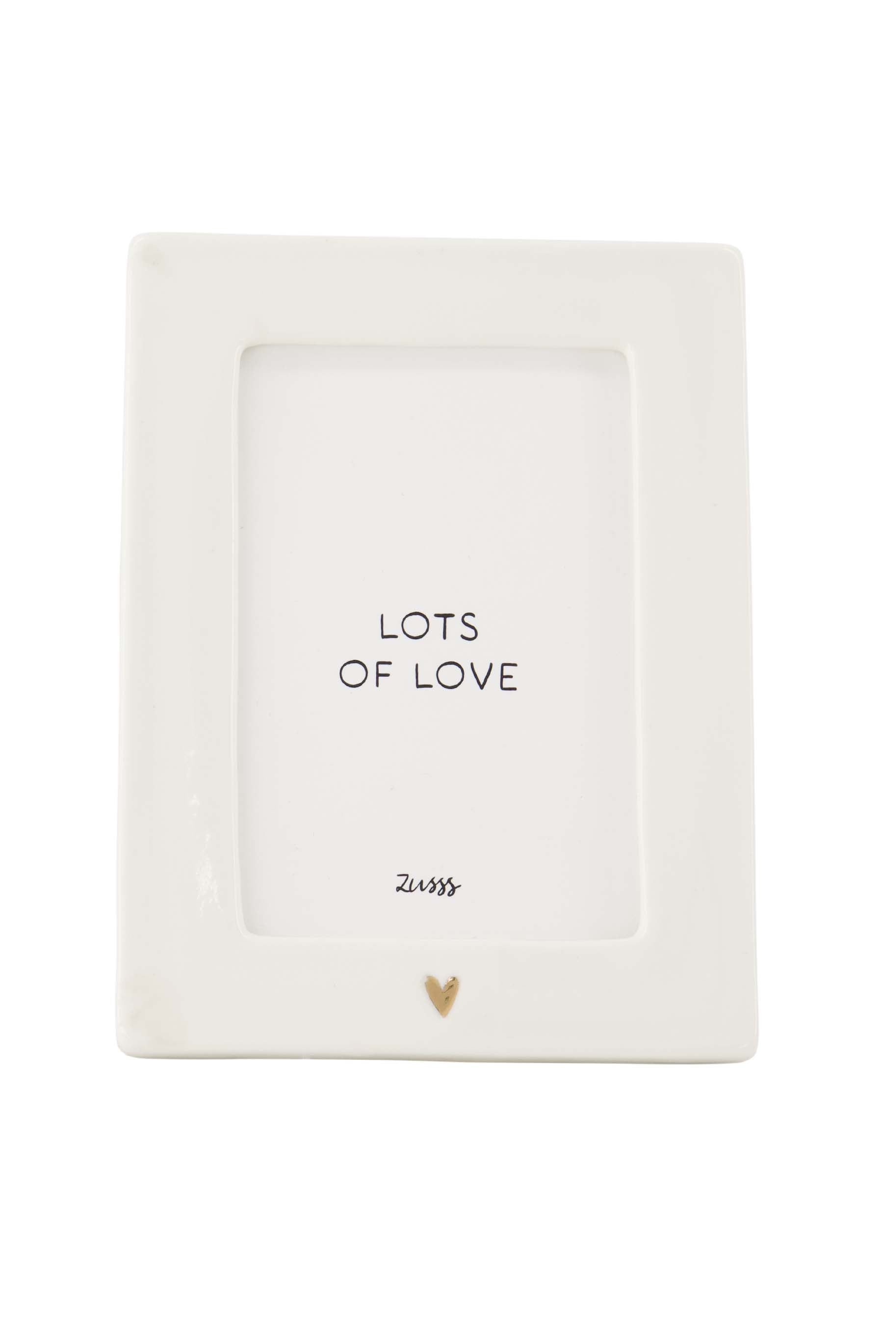 Zusss | Photo frame ceramic heart white / gold