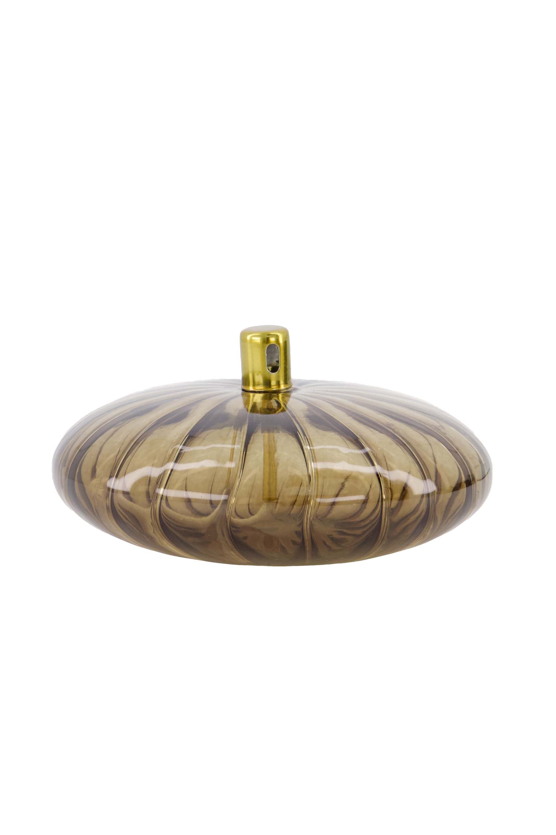 Zusss | Oil lamp ribbed L green