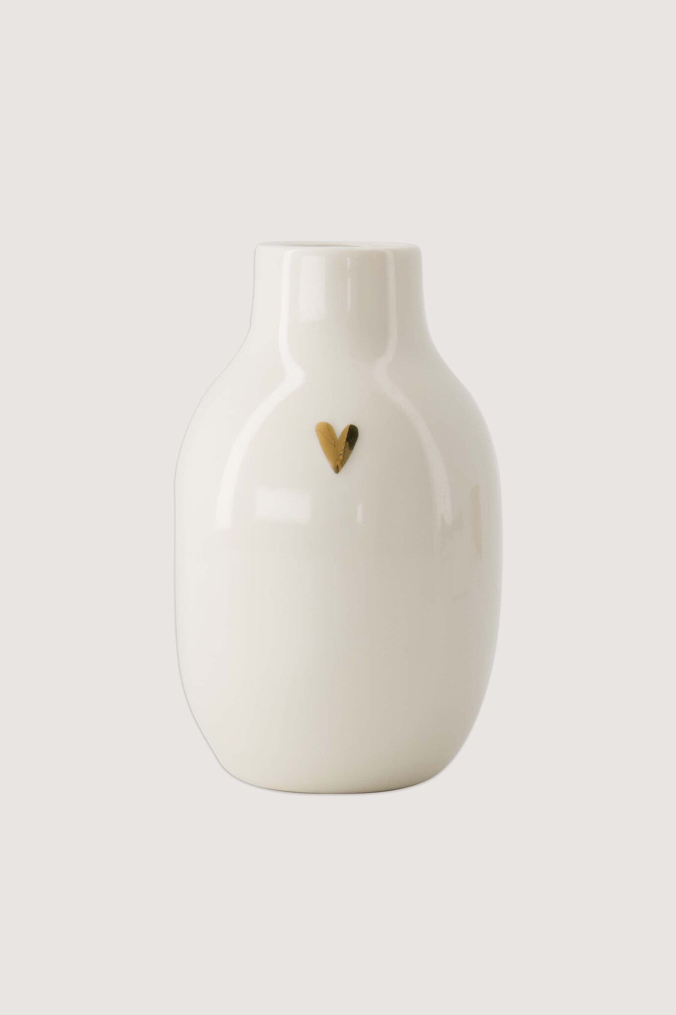 Zusss | Vaasje keramiek hartje wit / goud