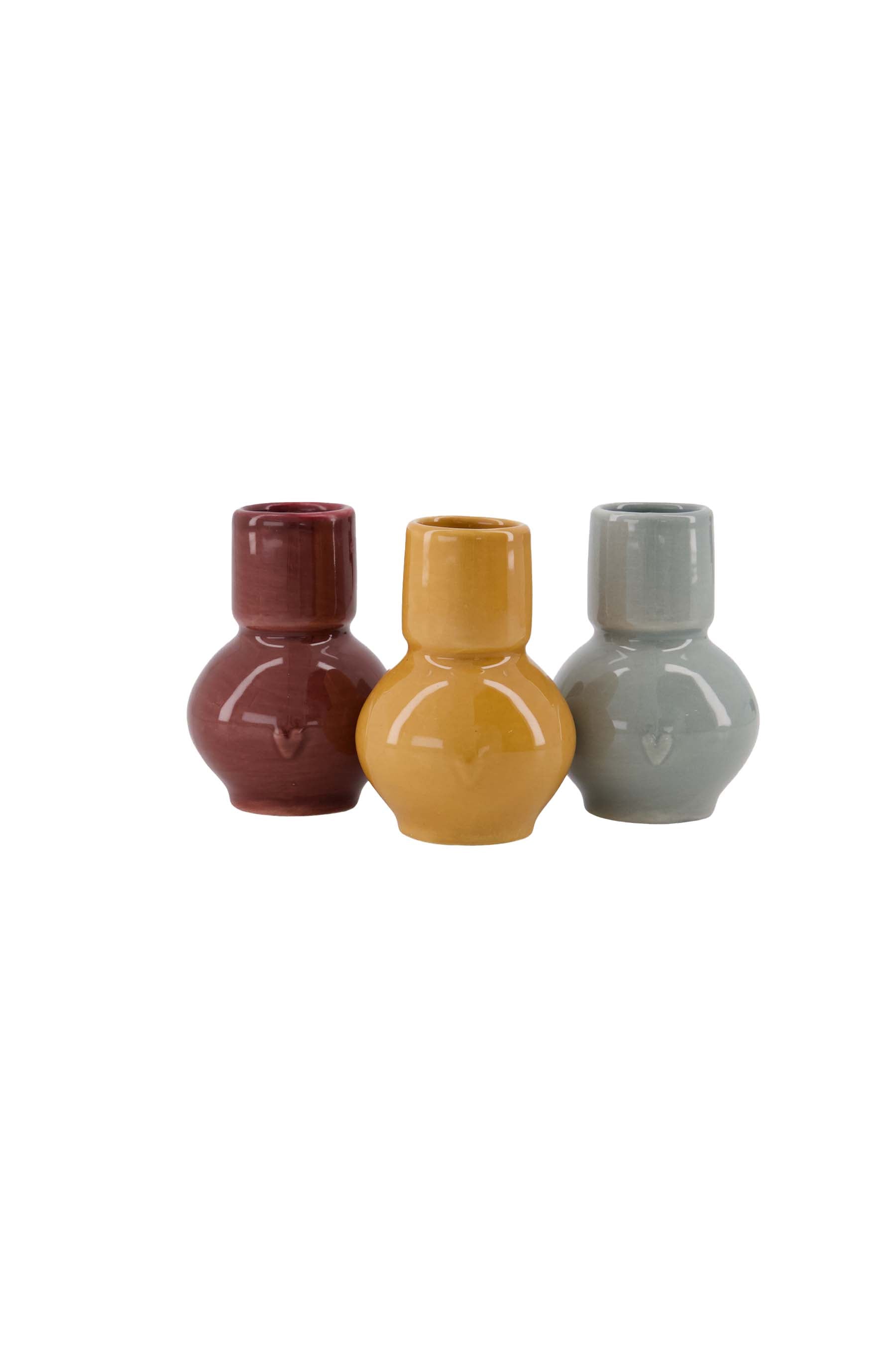 Zusss | Set of 3 vases ceramic heart multicolor