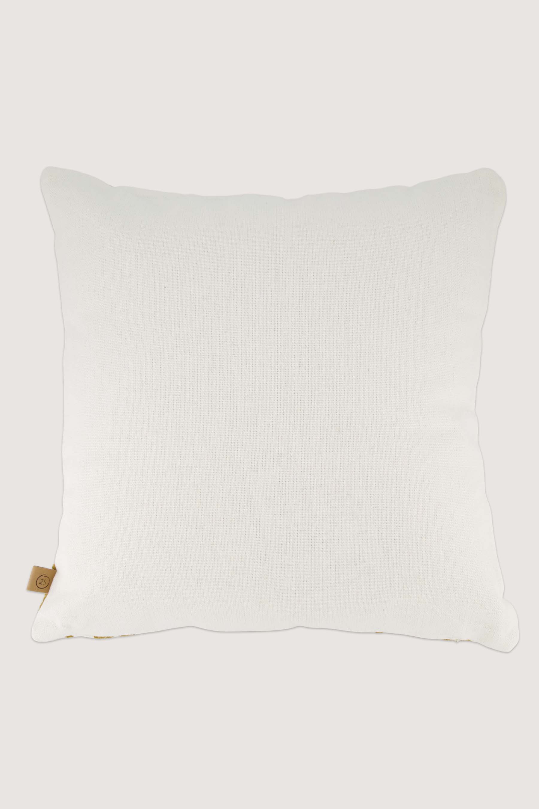 Zusss | Kussen bloemen embroidery 45x45cm wit / oker
