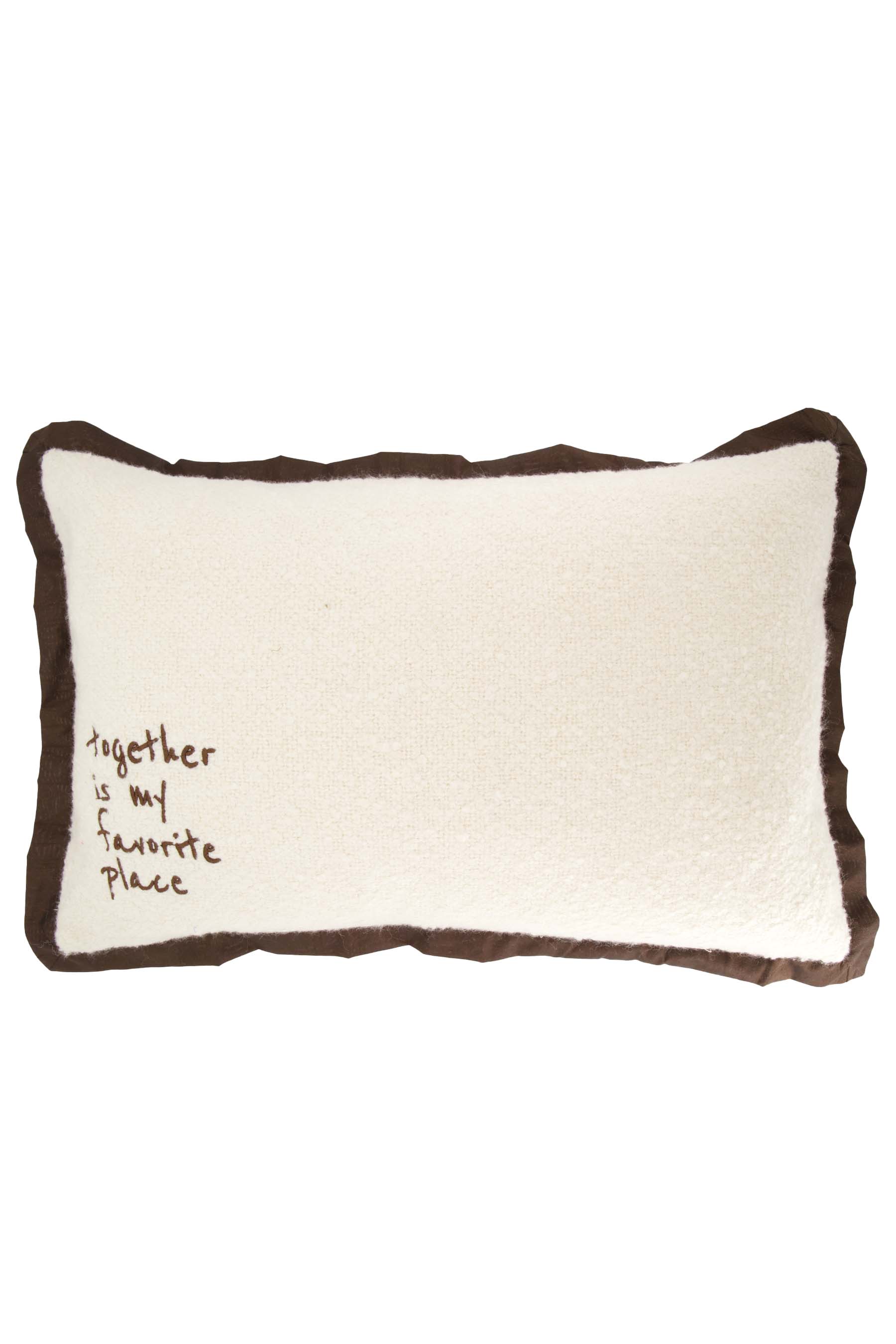 Zusss | Cushion favorite place boucle 40x60cm off white / darkbrown