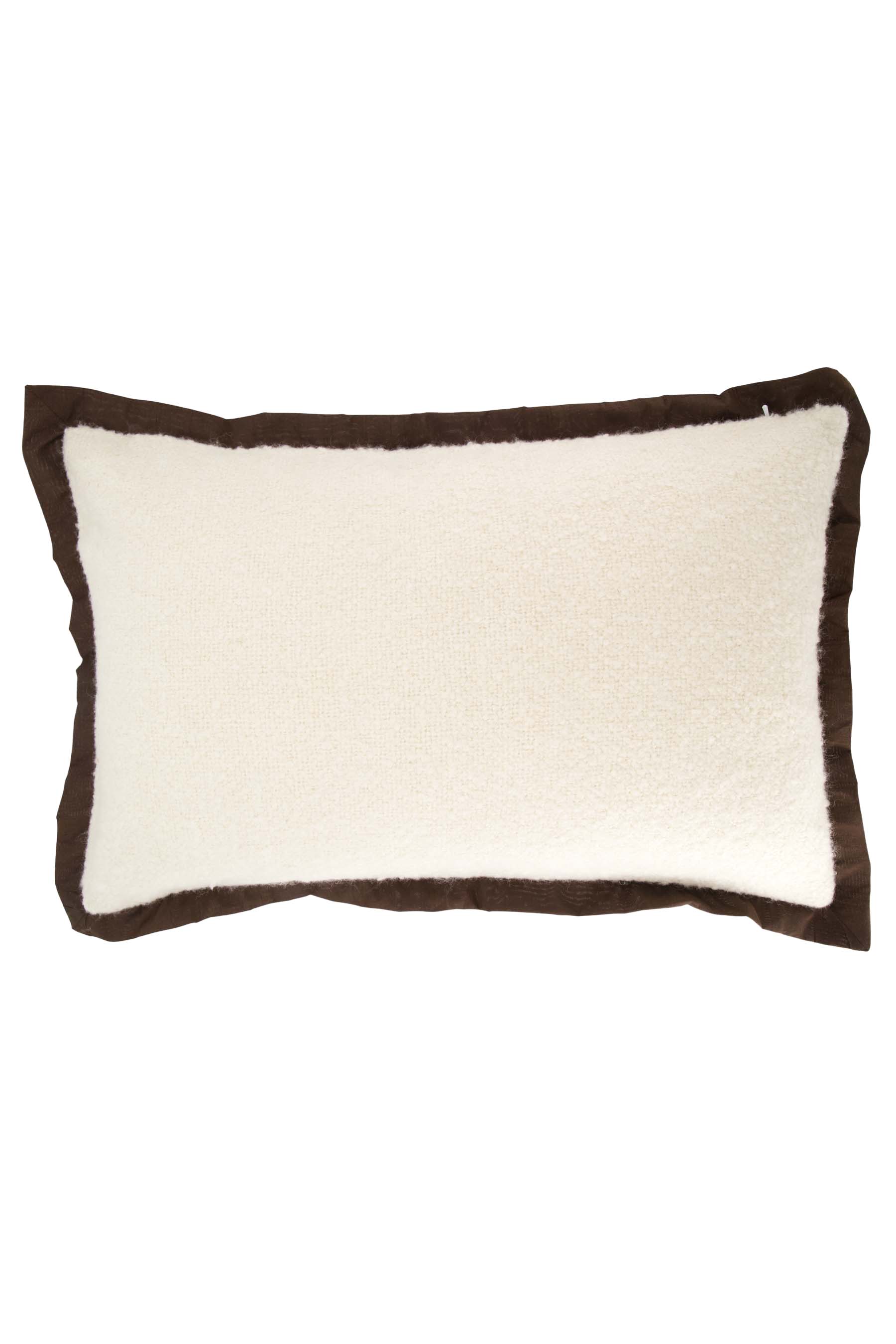 Zusss | Cushion favorite place boucle 40x60cm off white / darkbrown