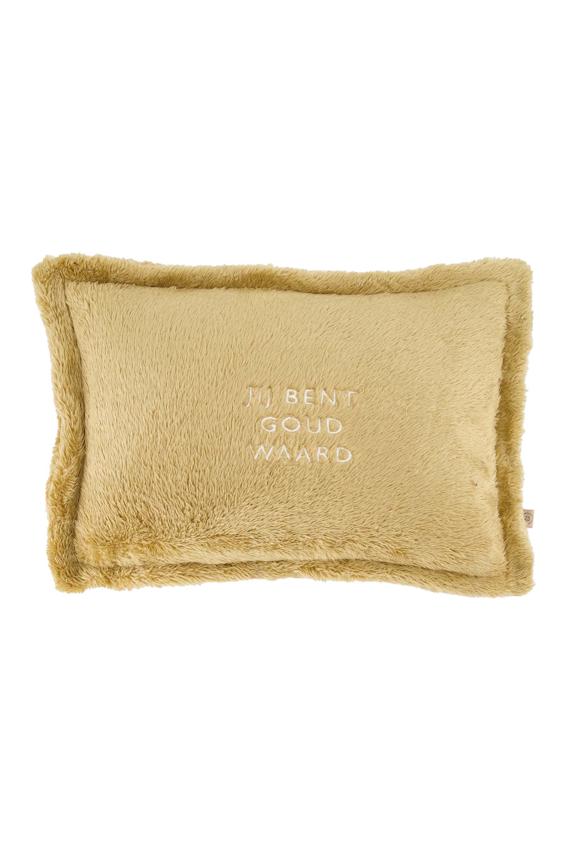 Zusss | Cushion fluffy jij bent goud waard 35x25cm ochre