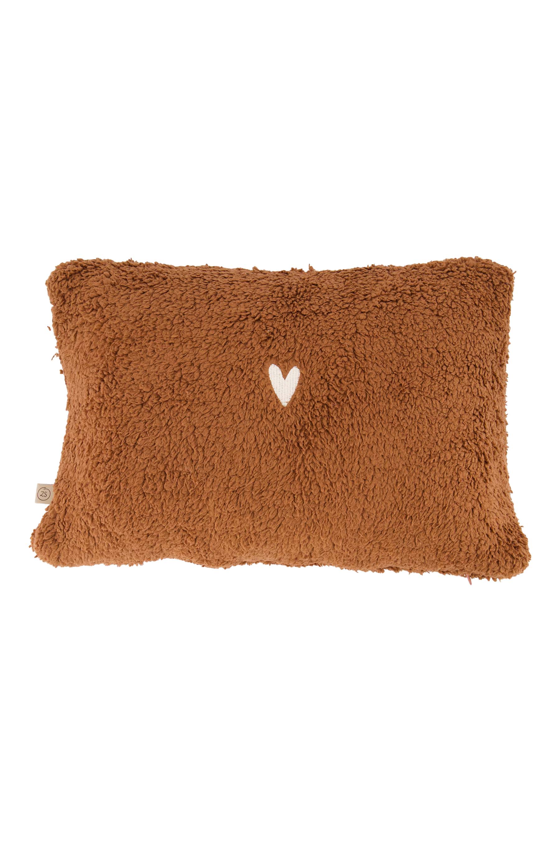 Zusss | Cushion teddy little love 35x25cm dark brown