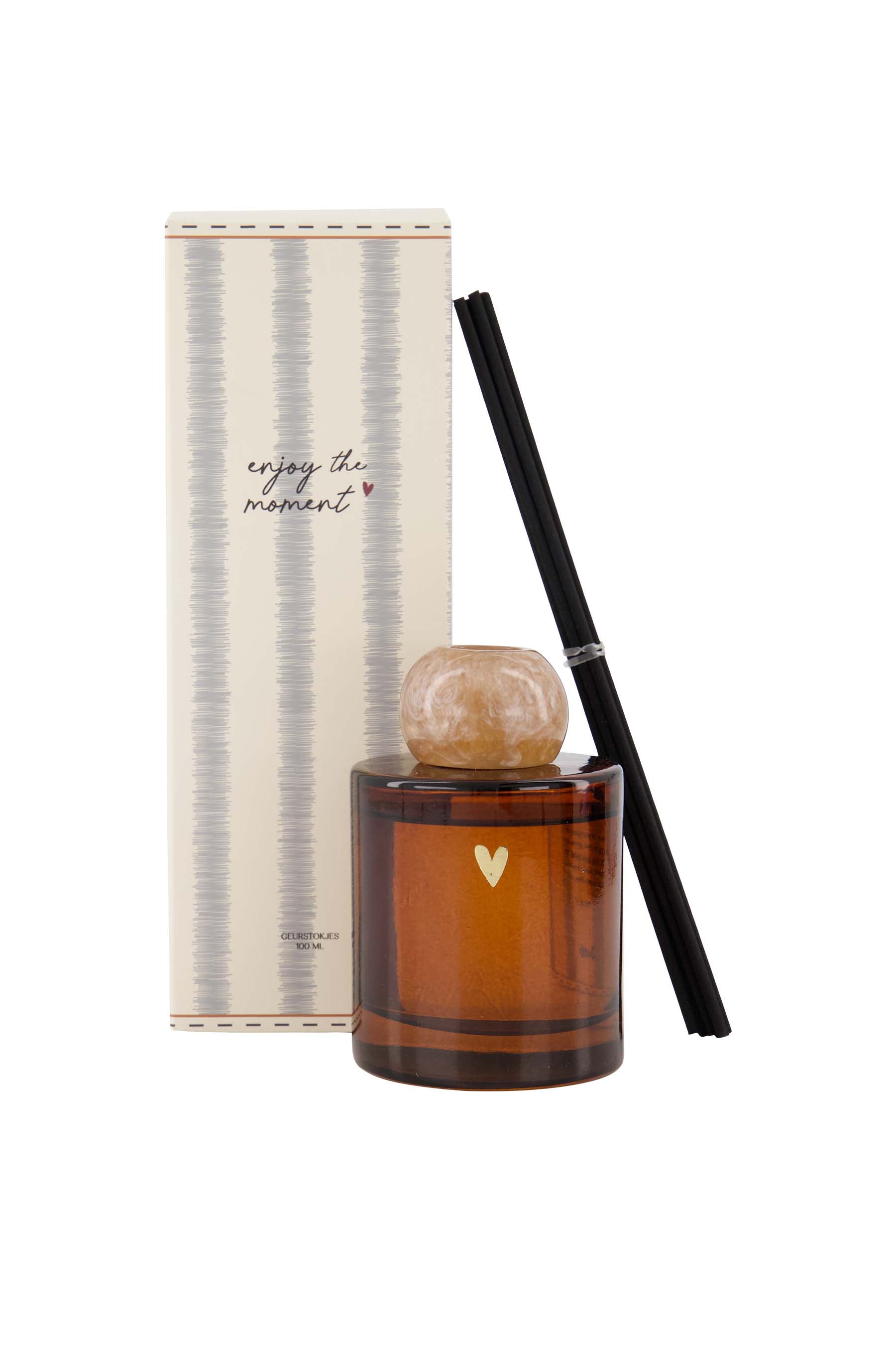 Zusss | Reed diffuser glass heart camel