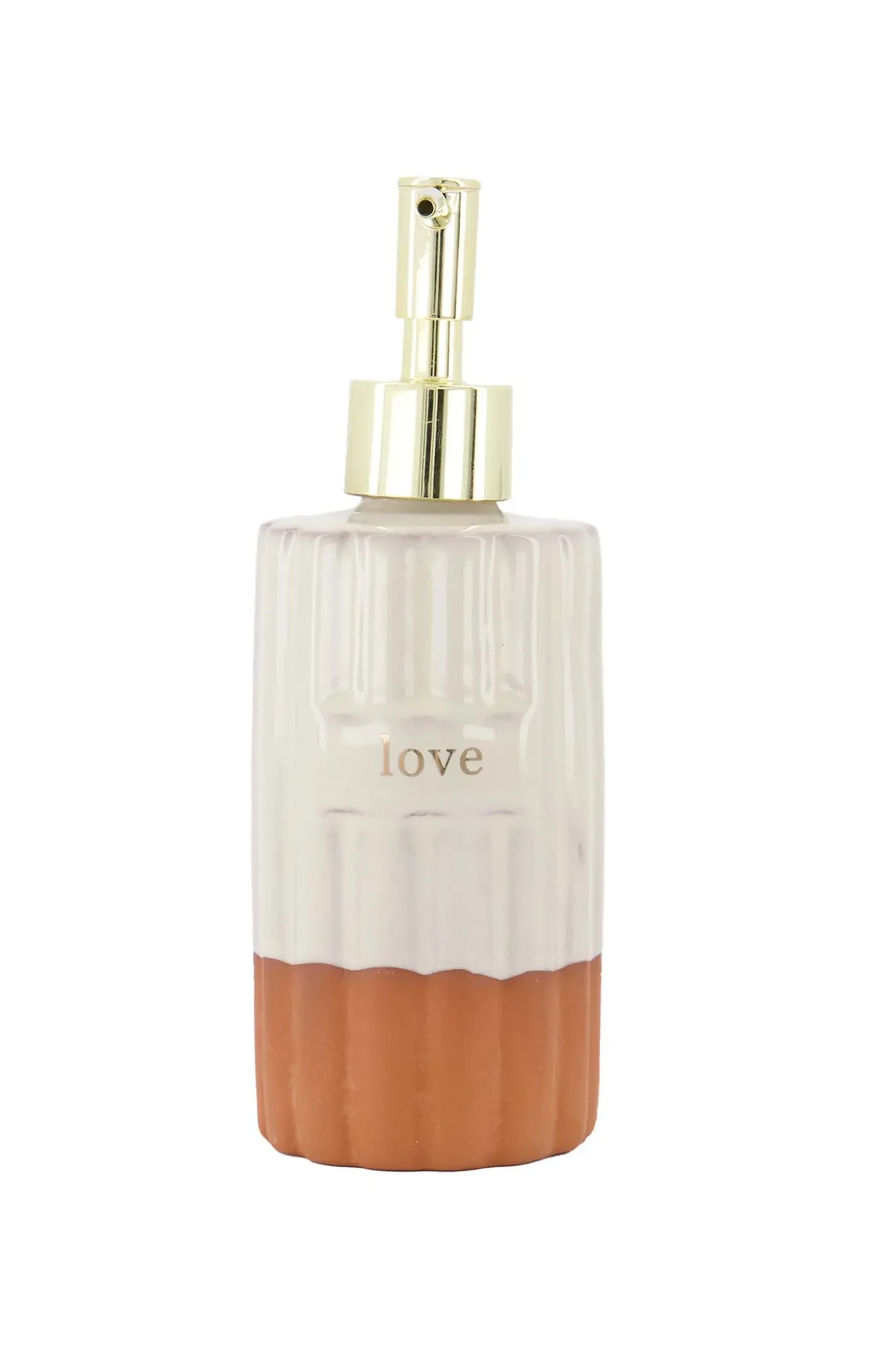 Zusss | Zeepdispenser terracotta love off white