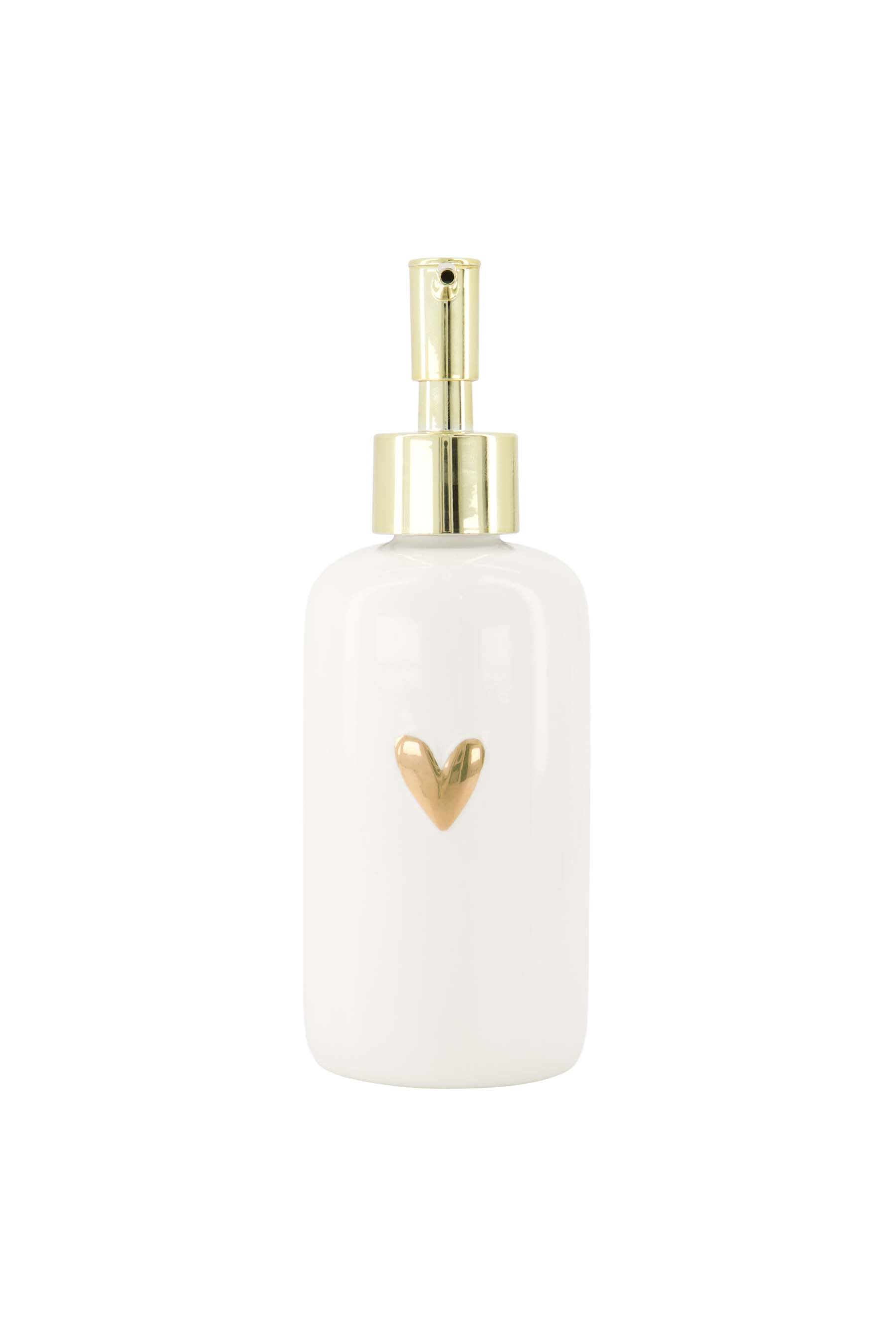 Zusss | Soap dispenser heart white / gold