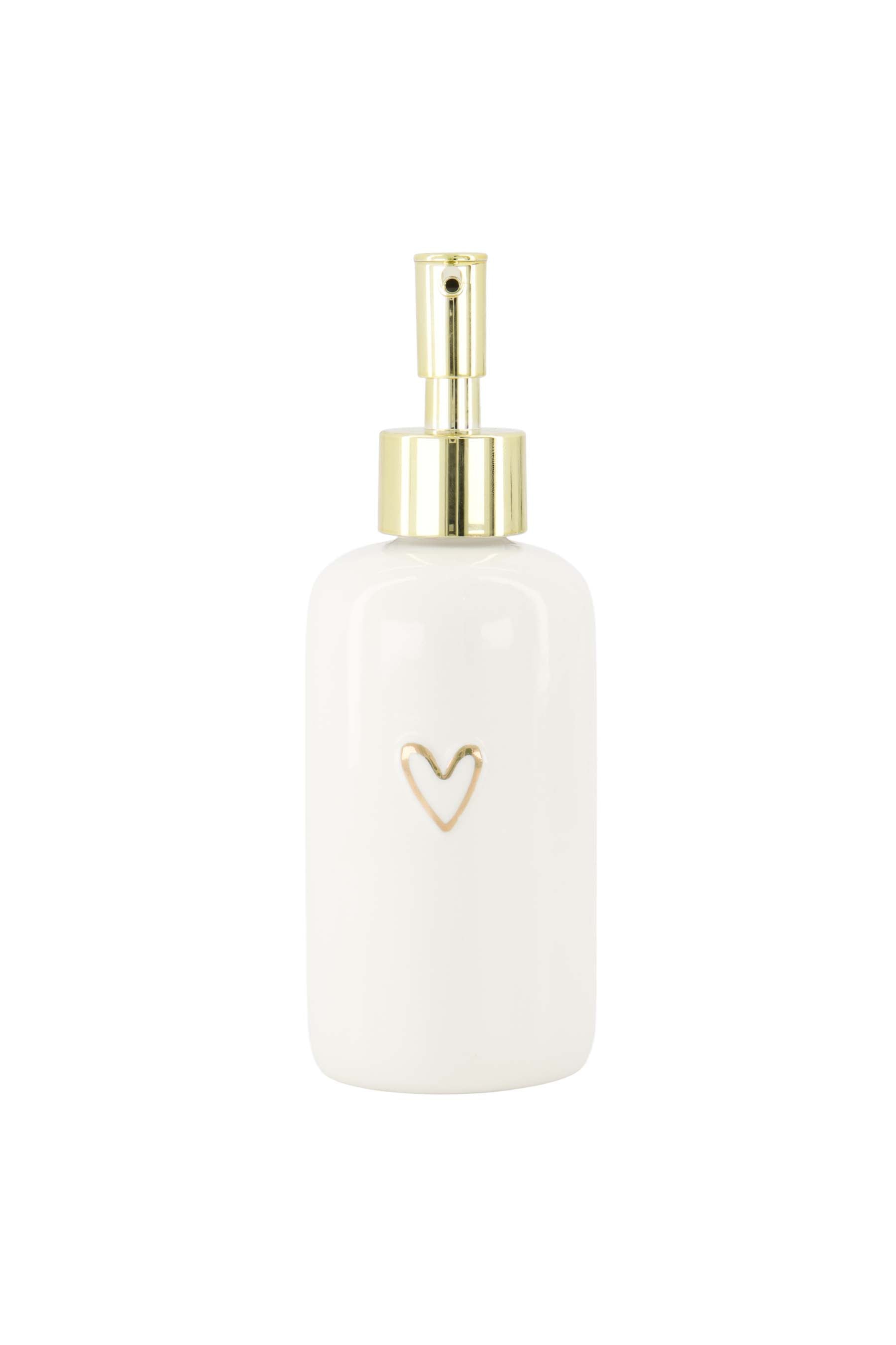 Zusss | Soap dispenser heart white / gold