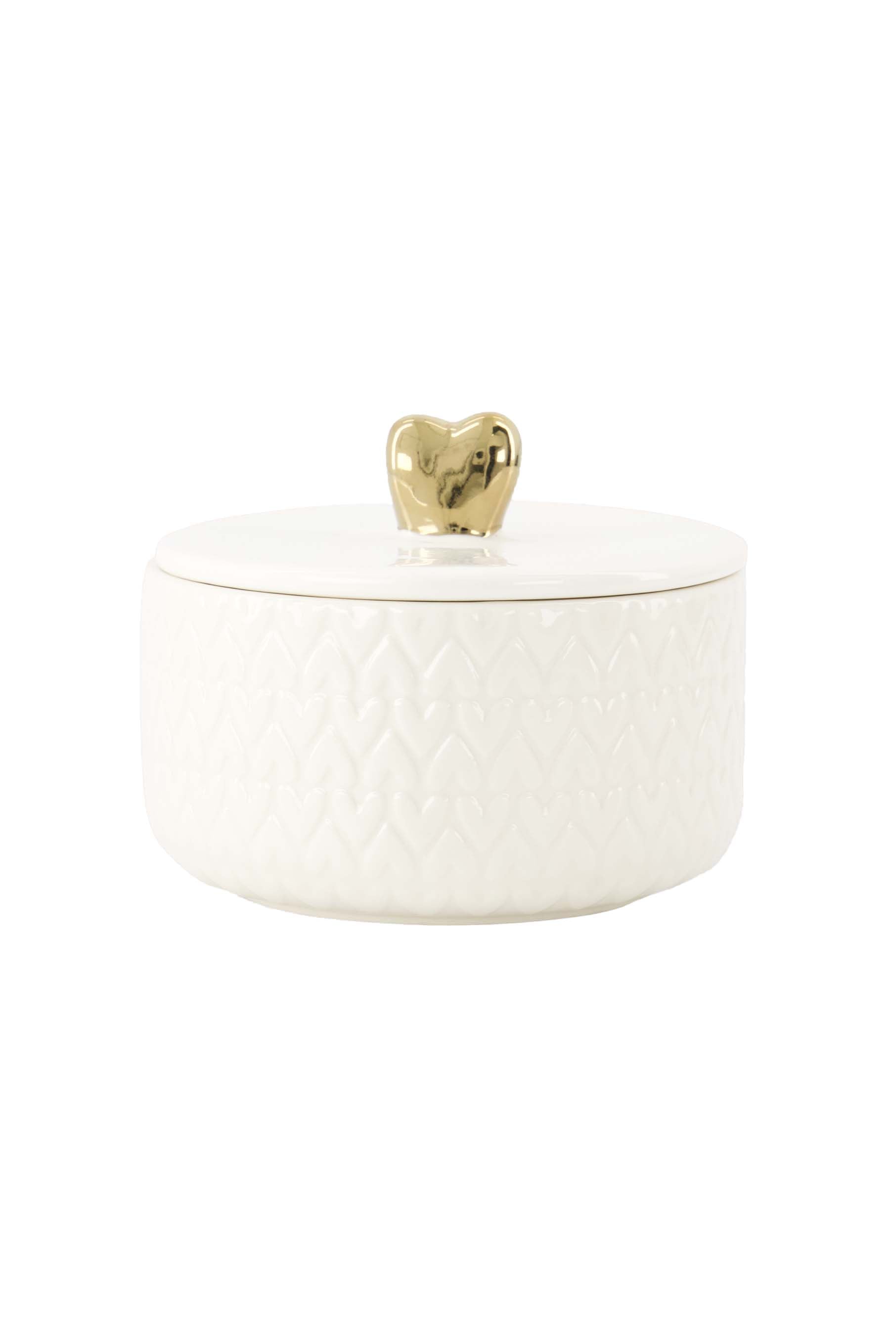 Zusss | Bonbon dish heart white / gold