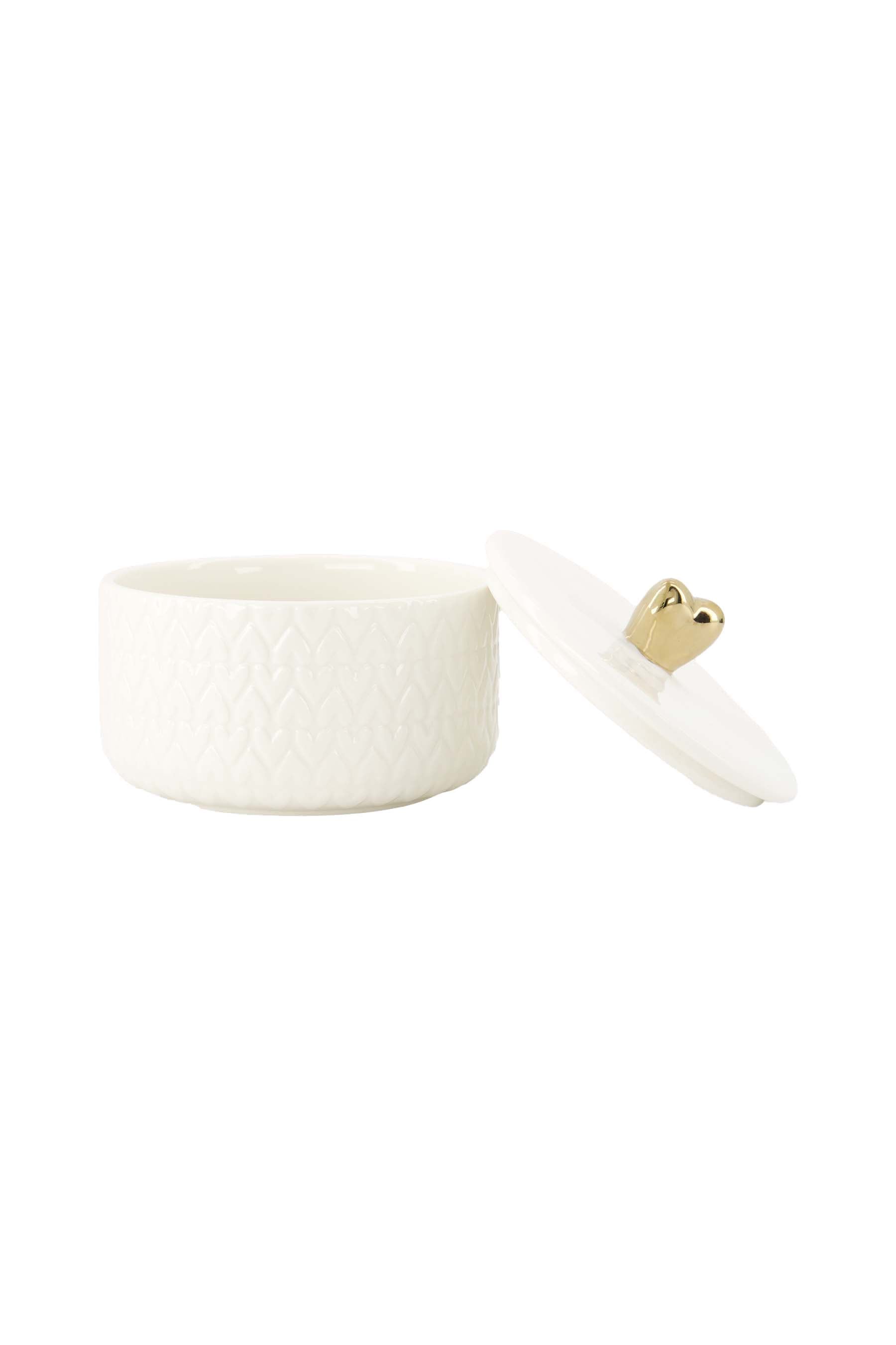 Zusss | Bonbon dish heart white / gold