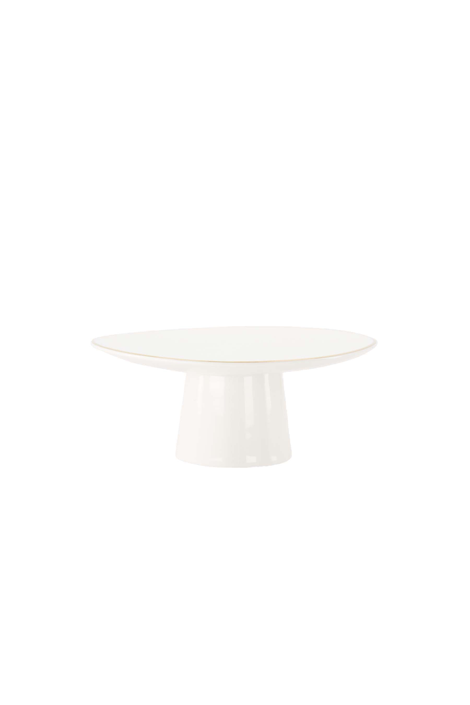 Zusss | Serveerplateau keramiek op voet hartje white / gold