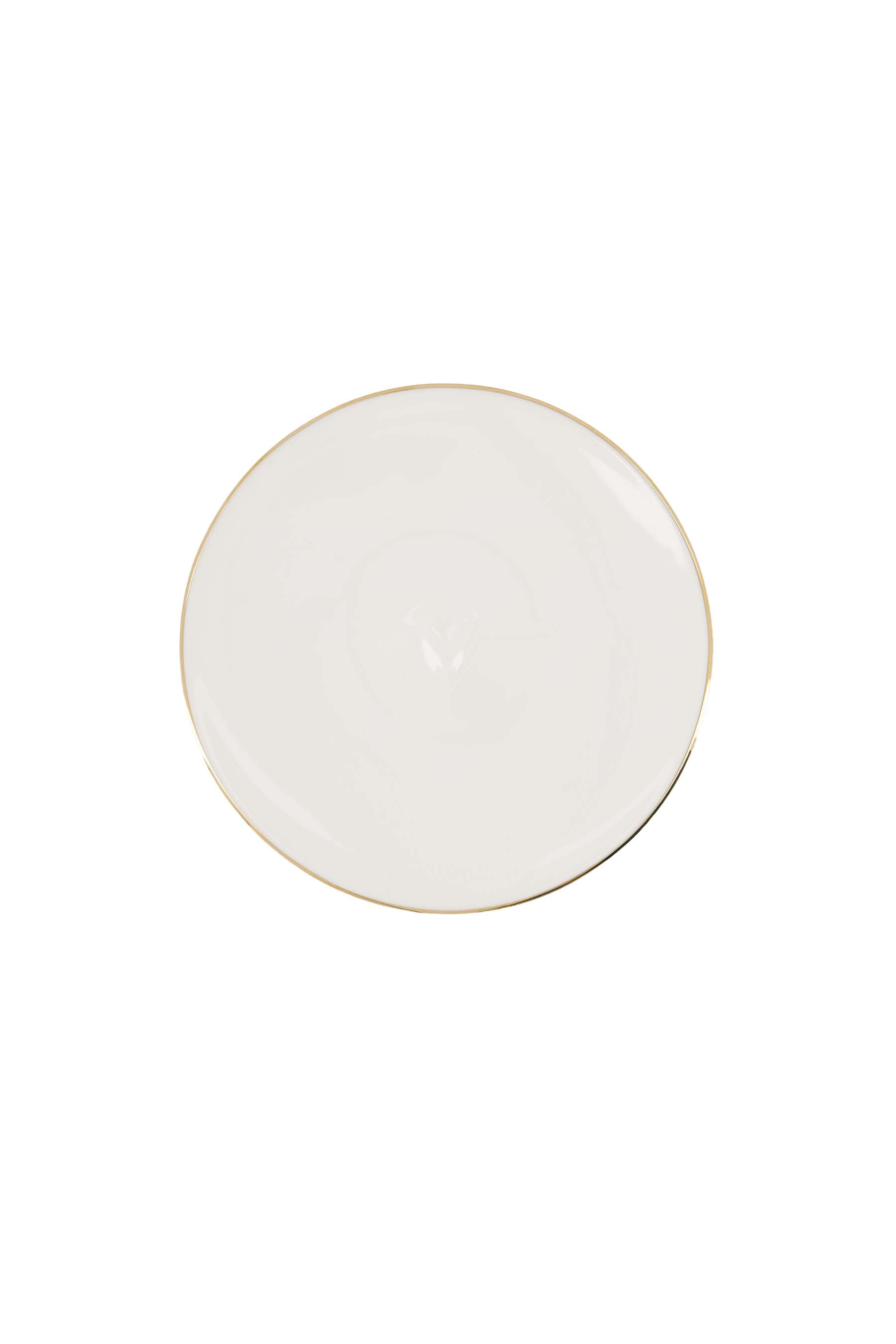 Zusss | Serveerplateau keramiek op voet hartje white / gold