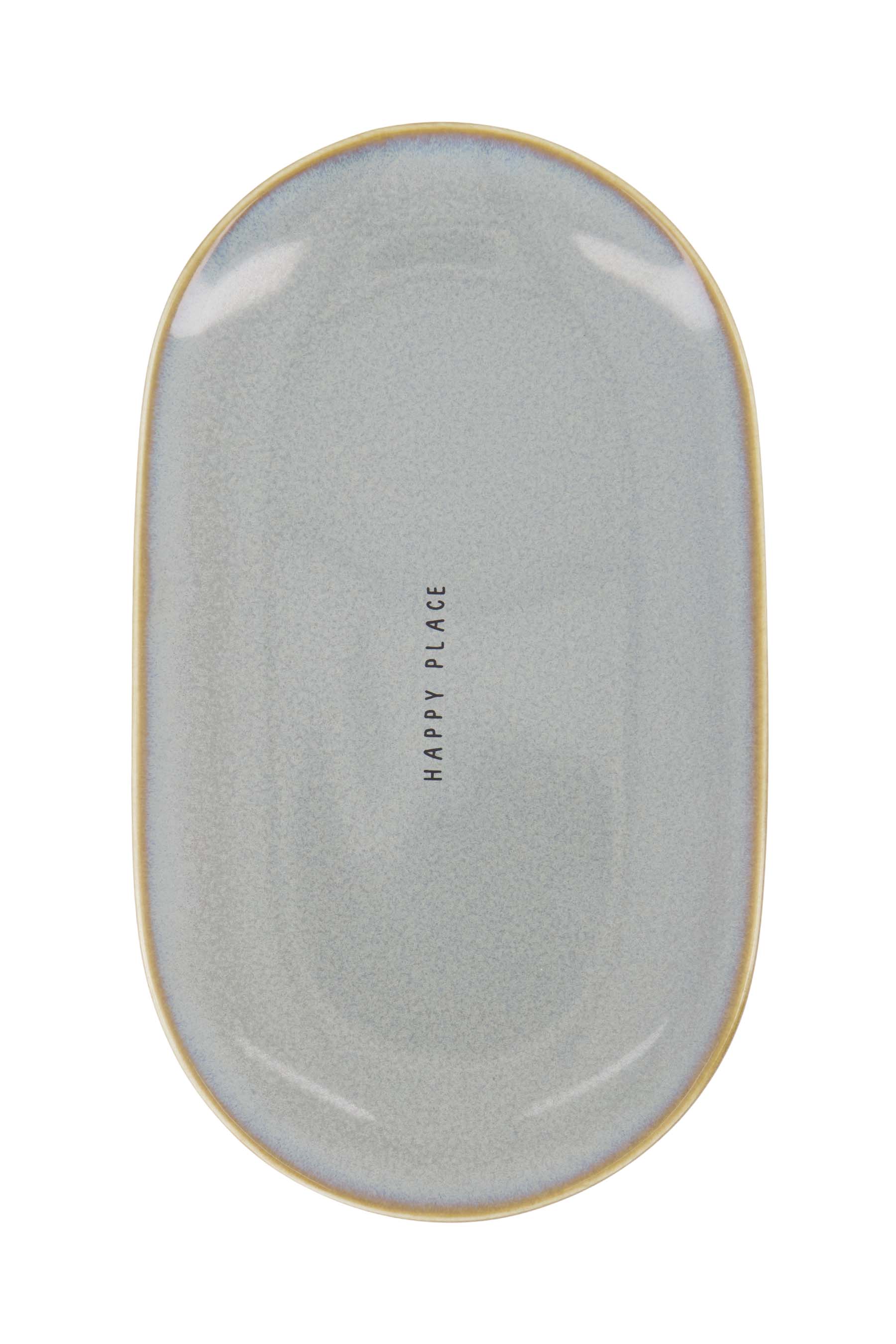 Zusss | Serving plate happy place ash blue