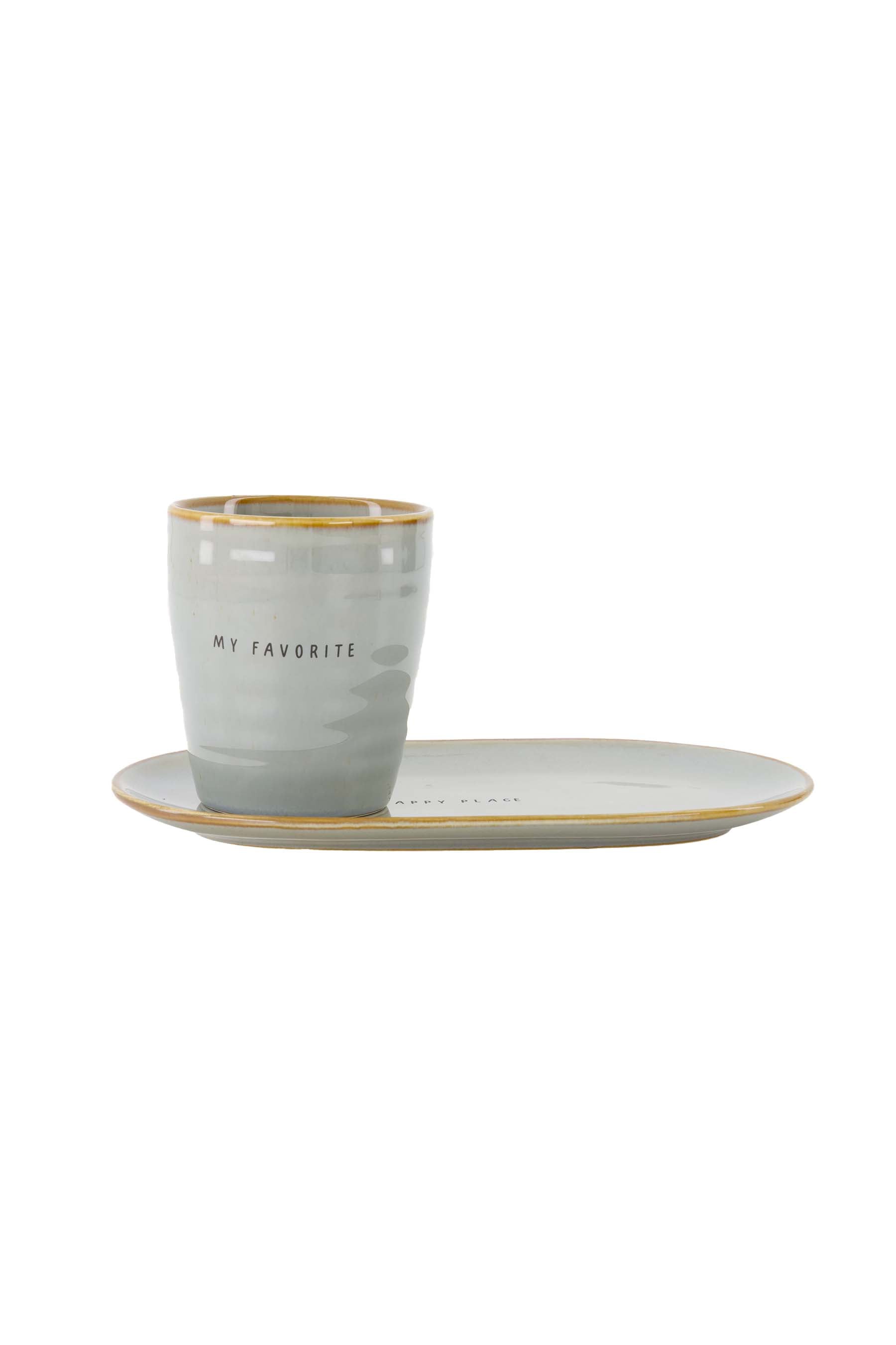 Zusss | Serving plate happy place ash blue
