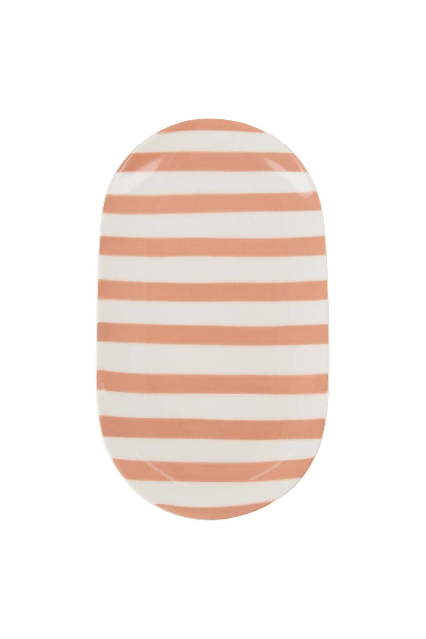 Zusss | Serveerschaal streep roze 20x11,5cm