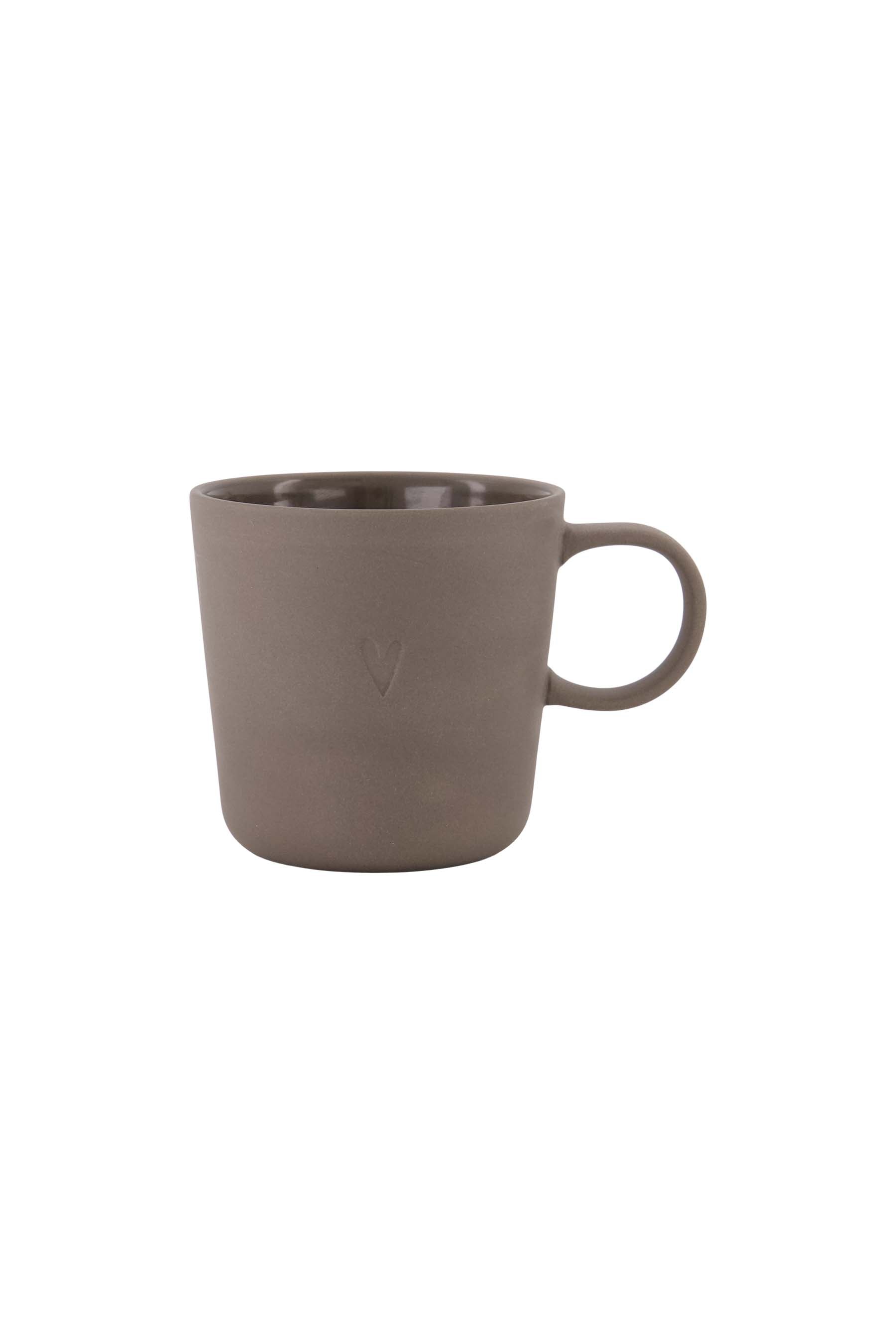 Zusss | Coffee mug with handle heart dark brown