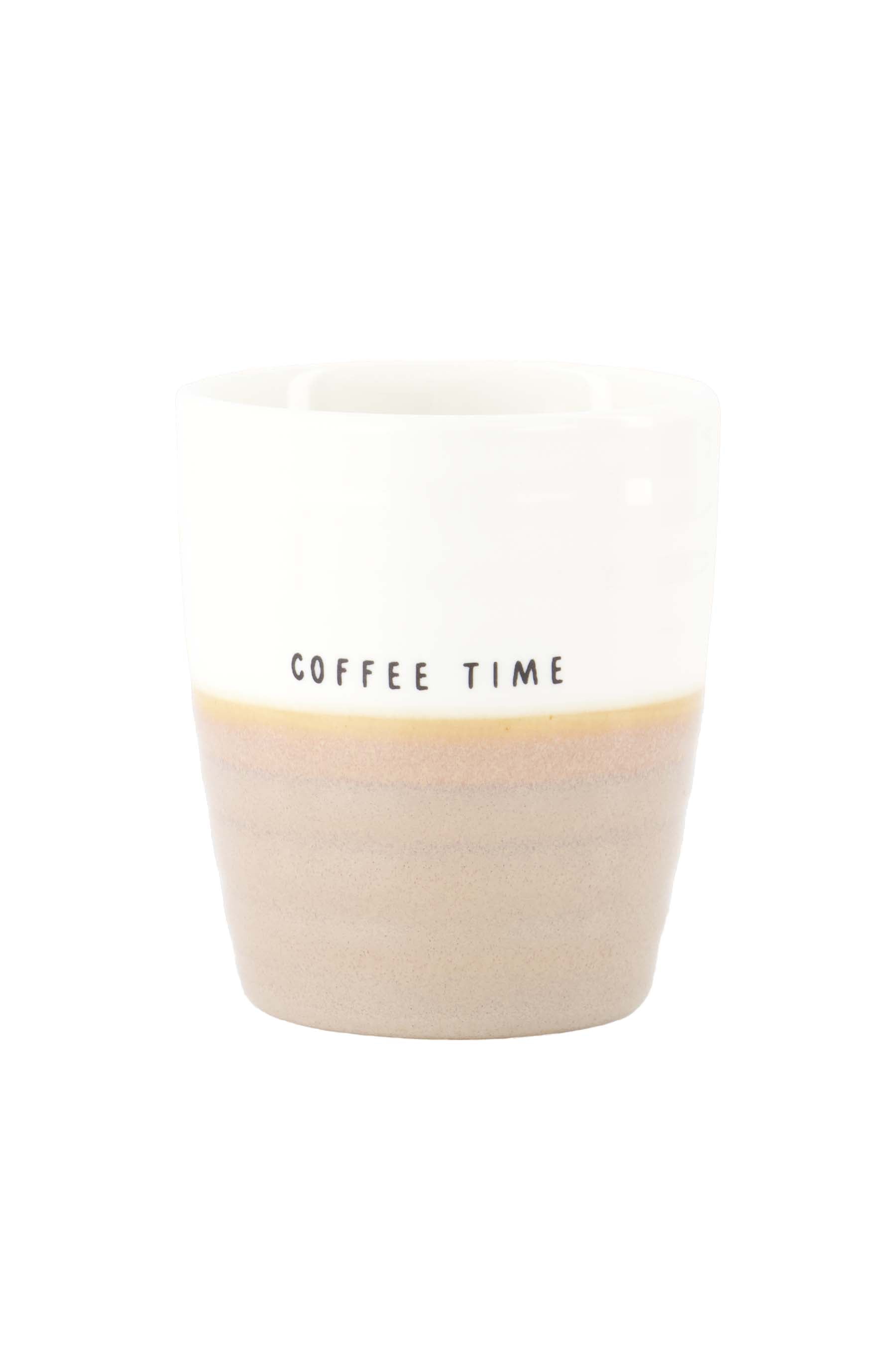 Zusss | Coffee mug coffee time white / dark sand