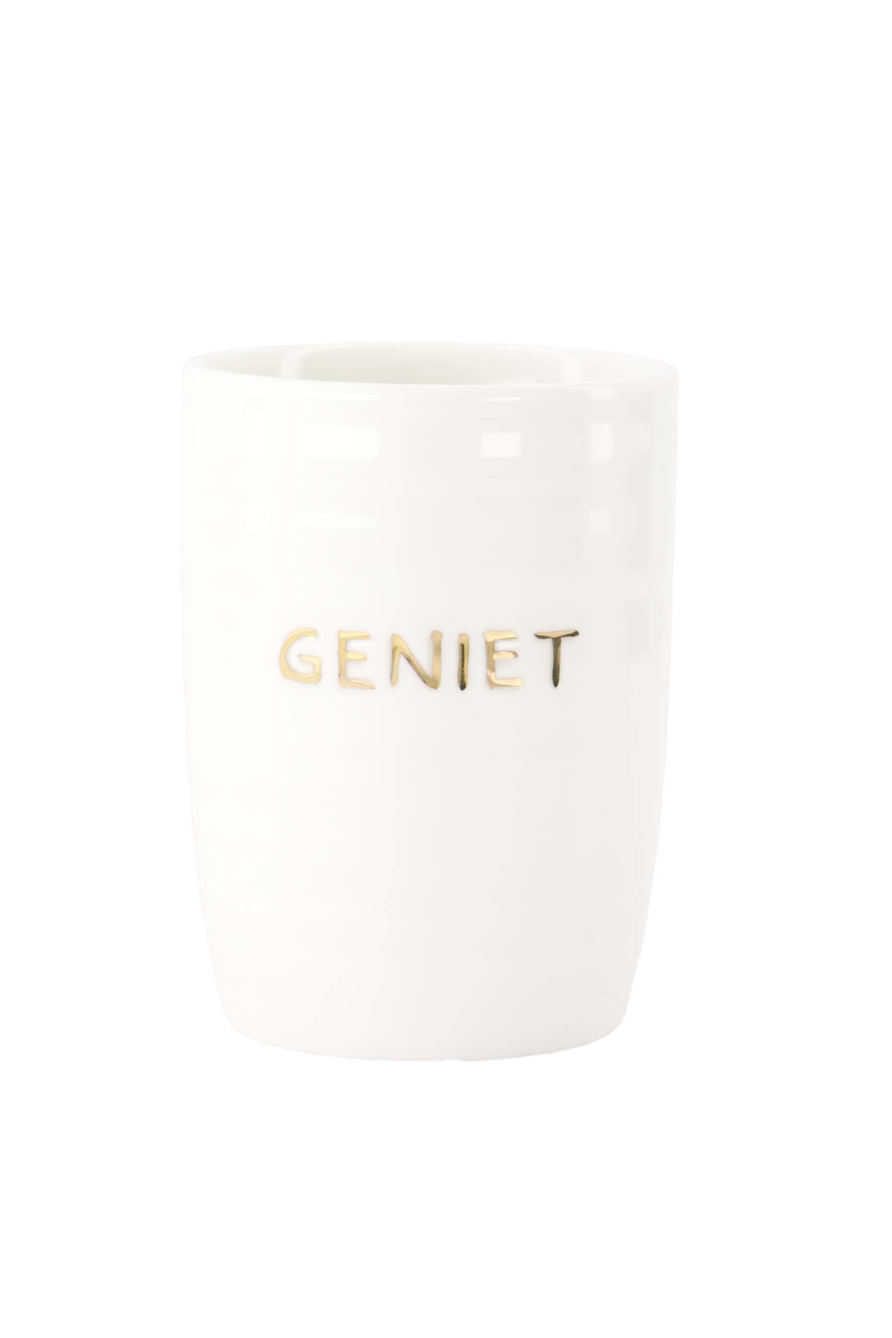 Zusss | Coffee mug geniet white / gold