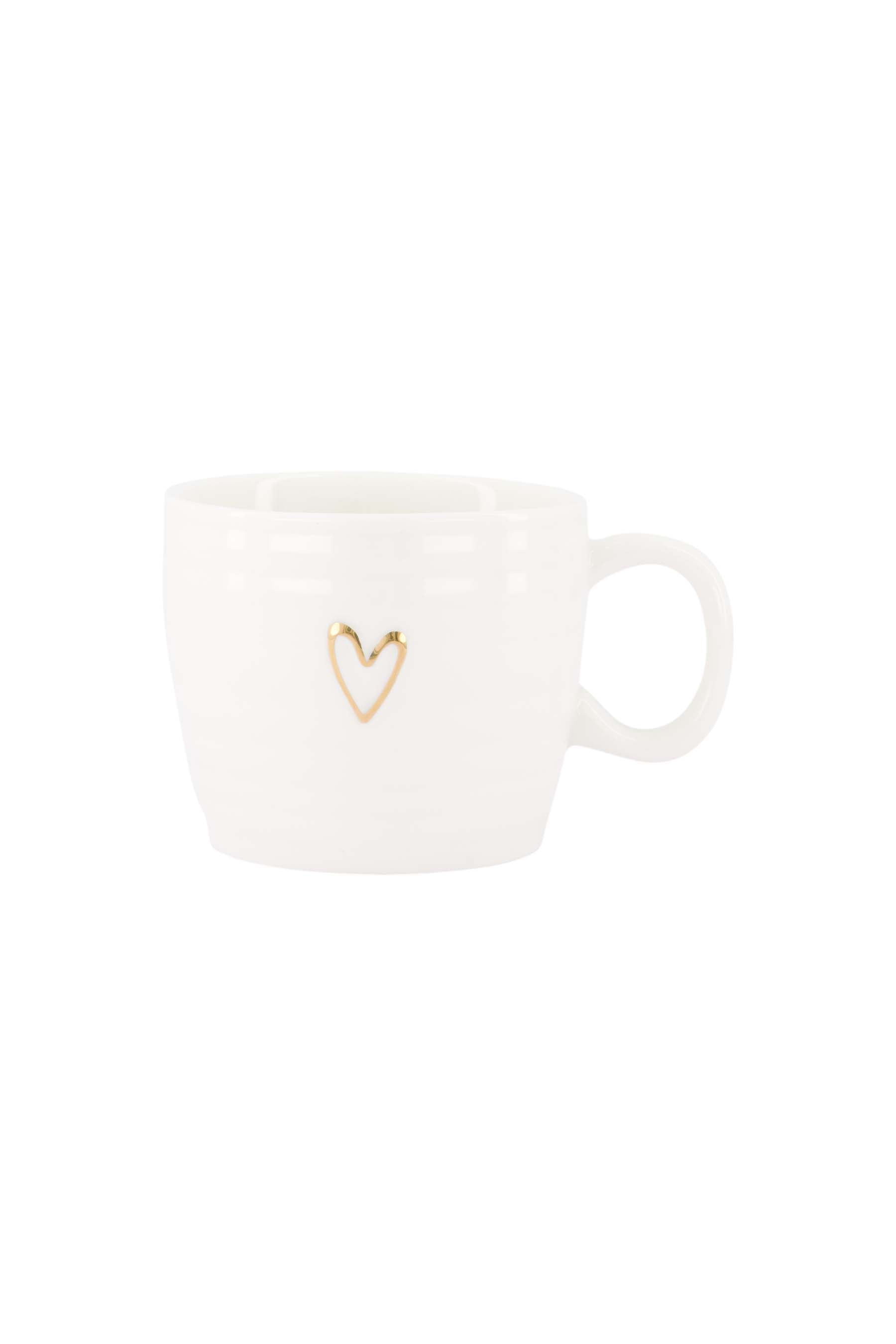 Zusss | Cappuccino mug line heart white / gold