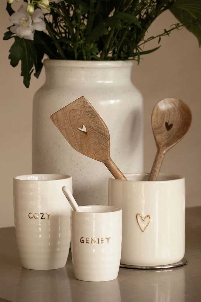 Zusss | Lepeltje wit met gouden hartje