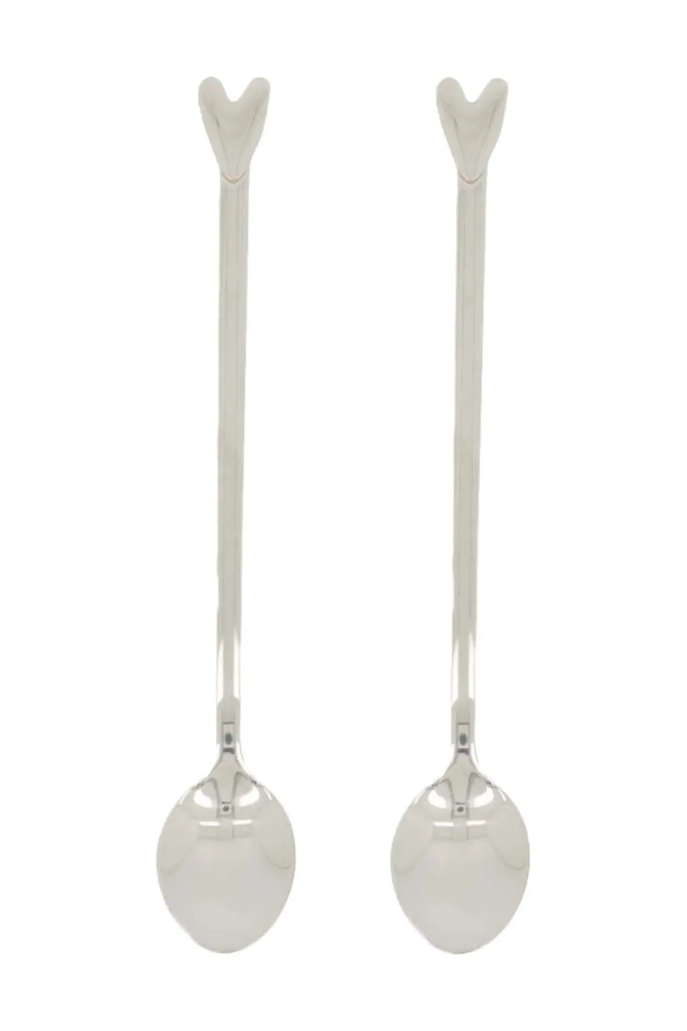Zusss | Lange lepels hartje zilver set van 2