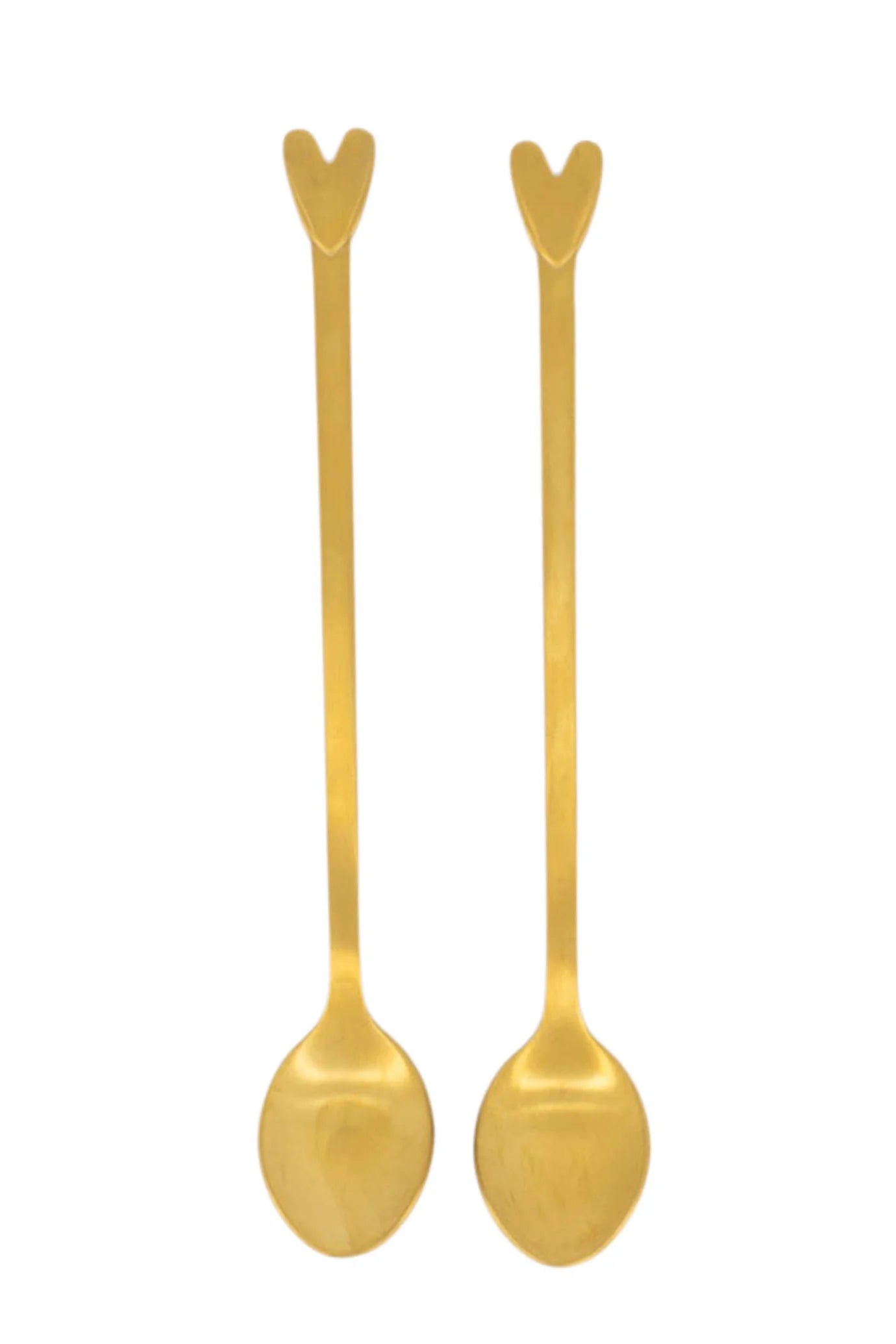 Zusss | Lange lepels hartje goud | set van 2