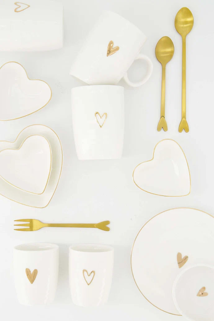 Zusss | Lange lepels hartje goud | set van 2