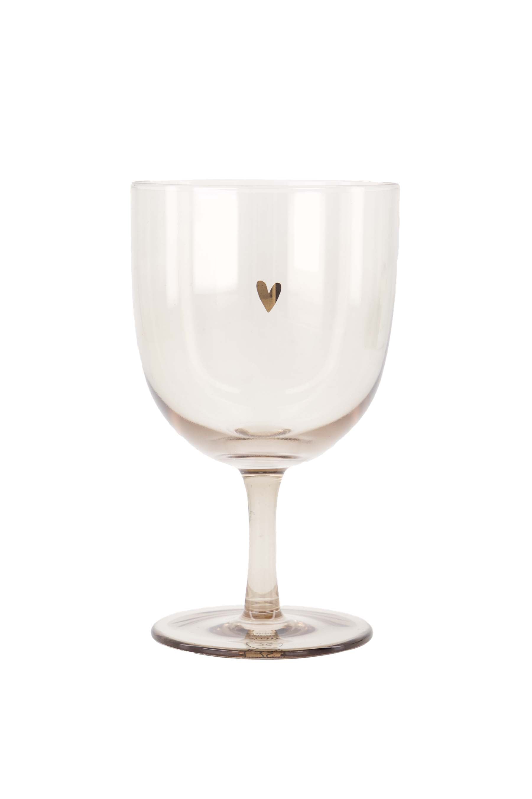Zusss | Wine glass heart brown / gold