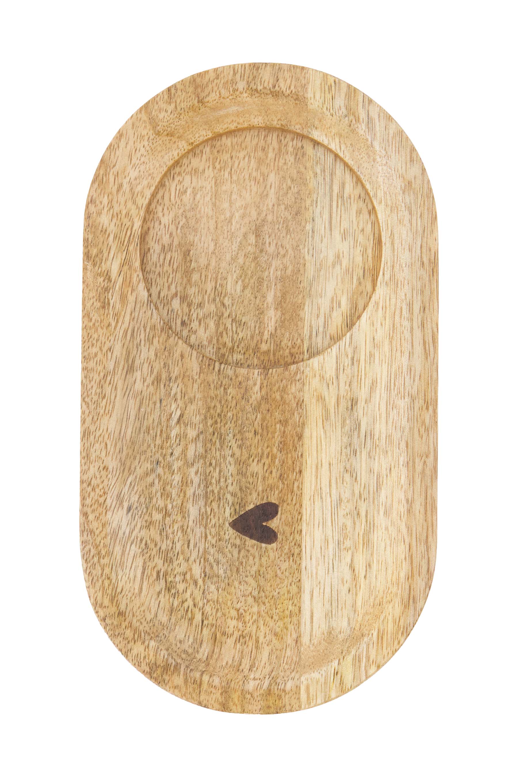 Zusss | Serving tray wood heart naturel