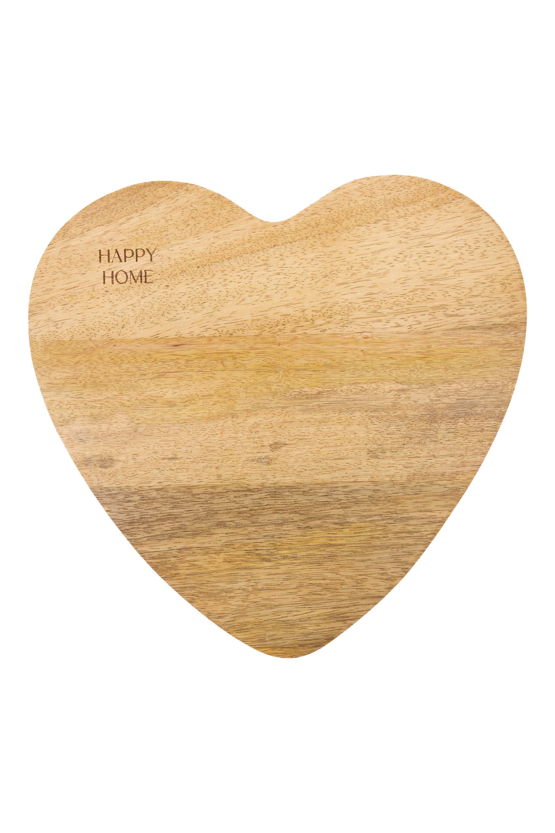 Zusss | Serving tray wood heart shape happy home naturel